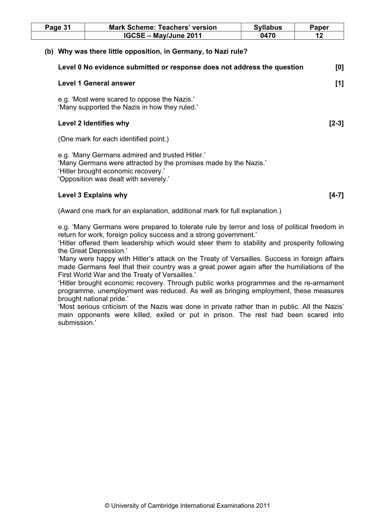 Mark scheme, page 31 of 77