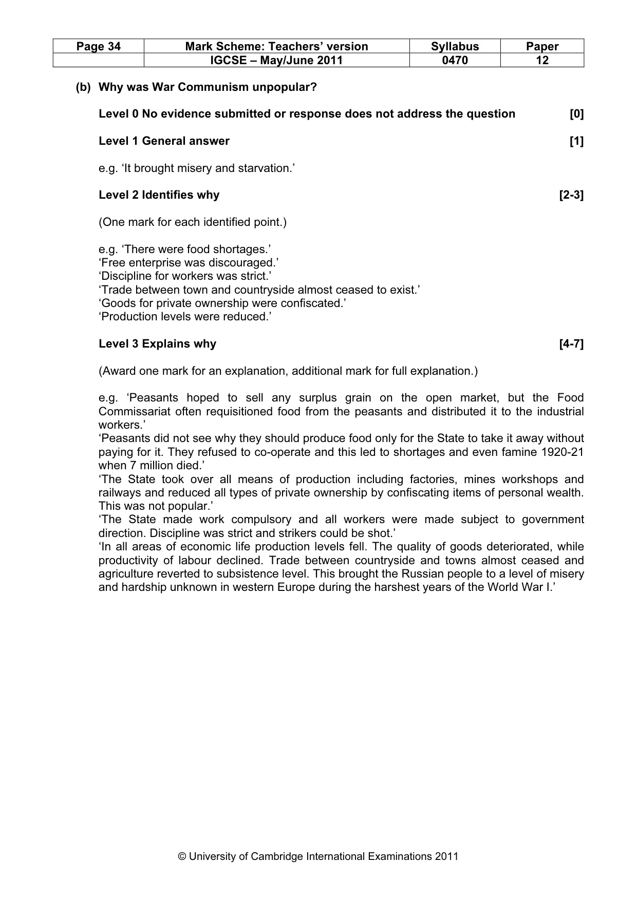 Mark scheme, page 34 of 77