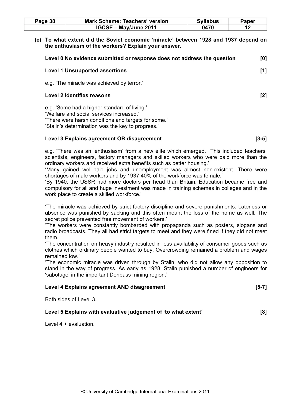 Mark scheme, page 38 of 77