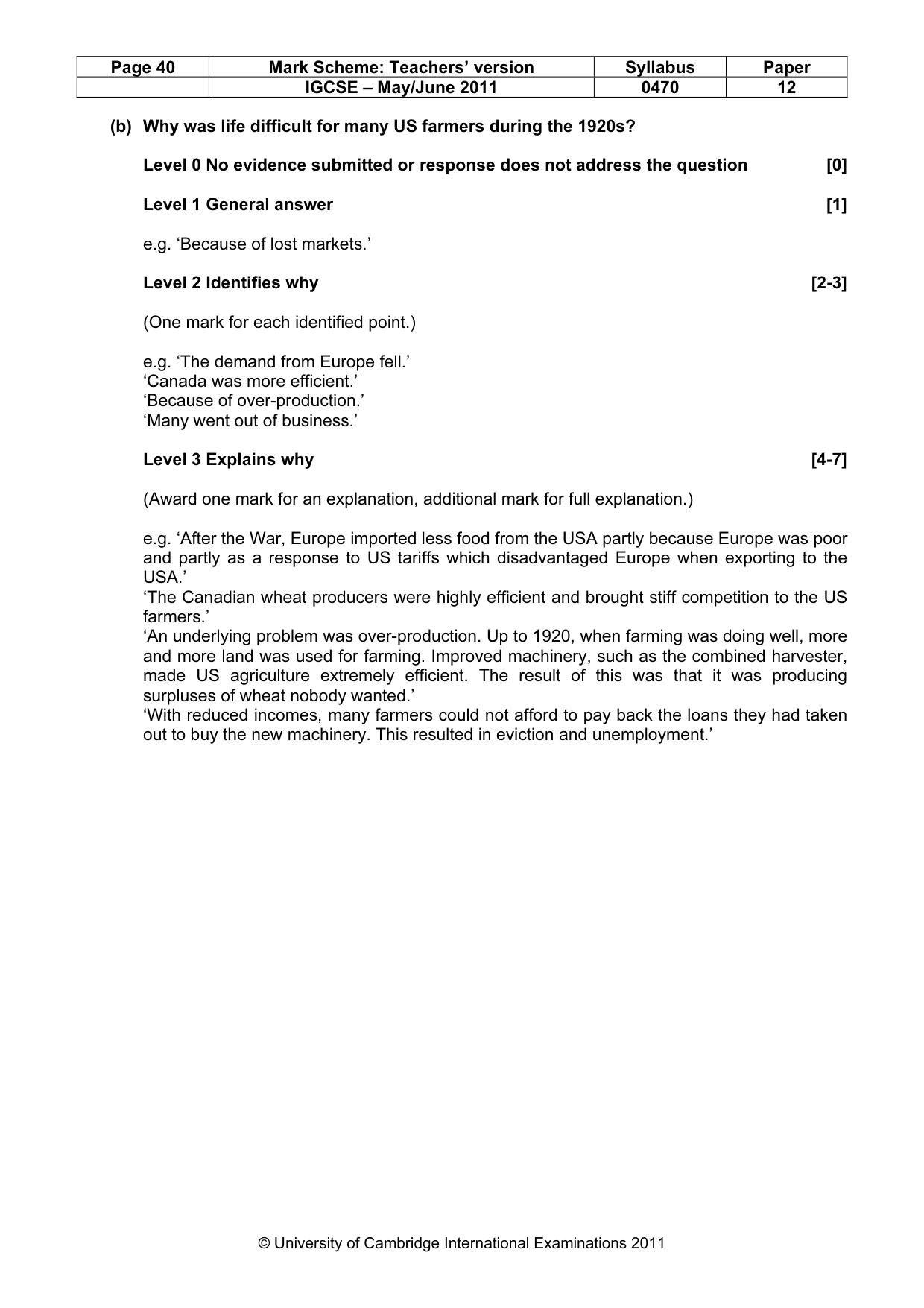 Mark scheme, page 40 of 77