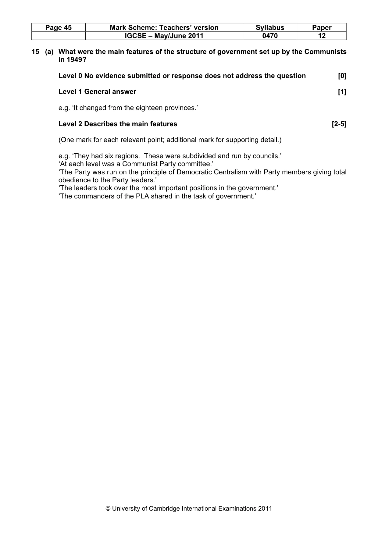 Mark scheme, page 45 of 77