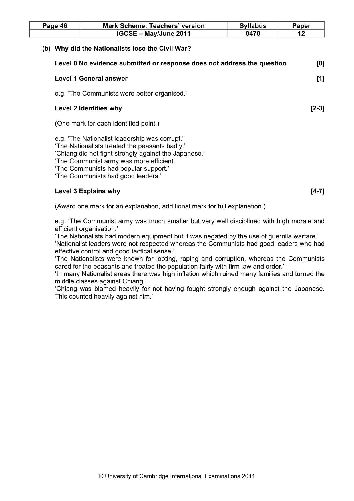 Mark scheme, page 46 of 77