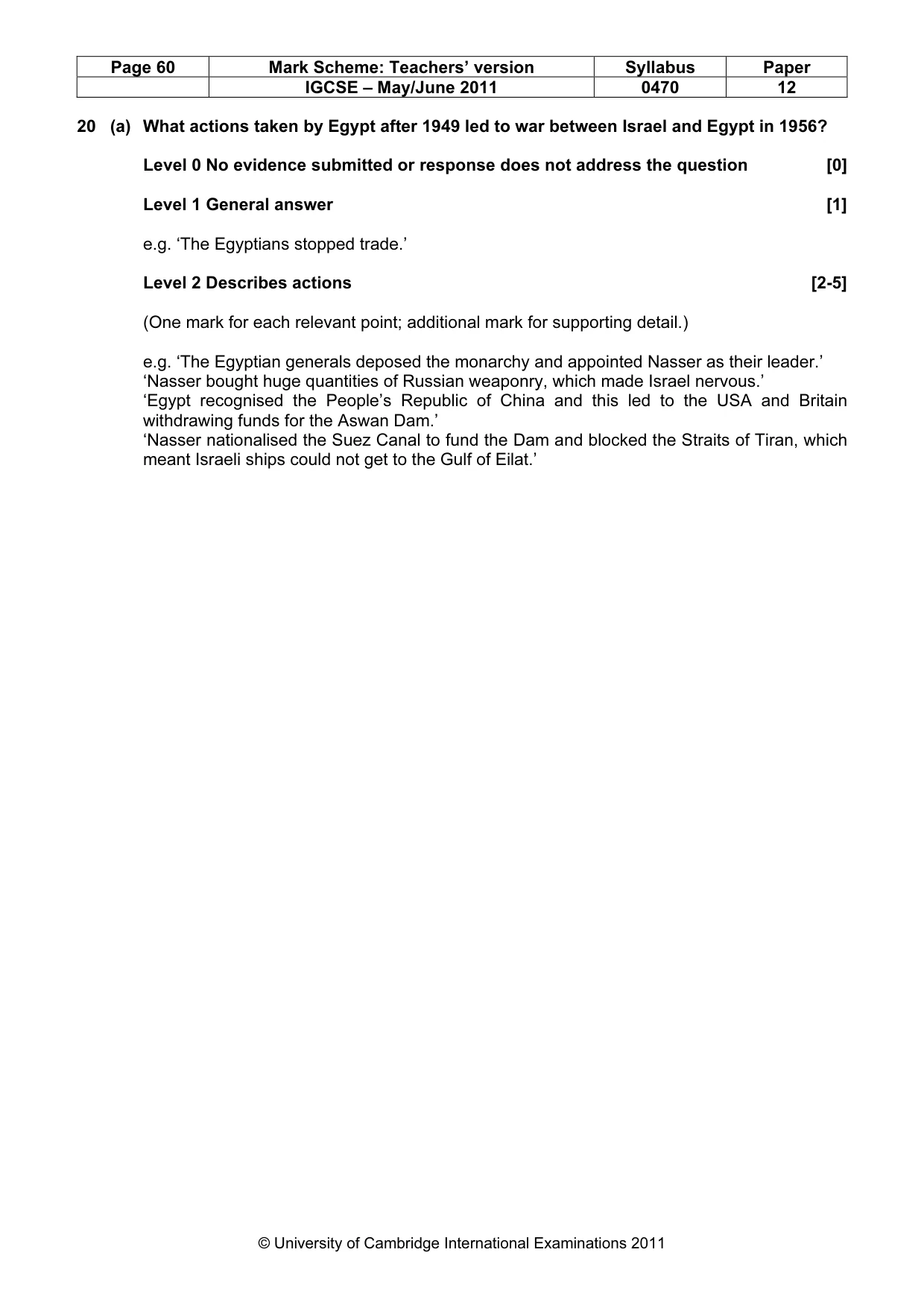 Mark scheme, page 60 of 77