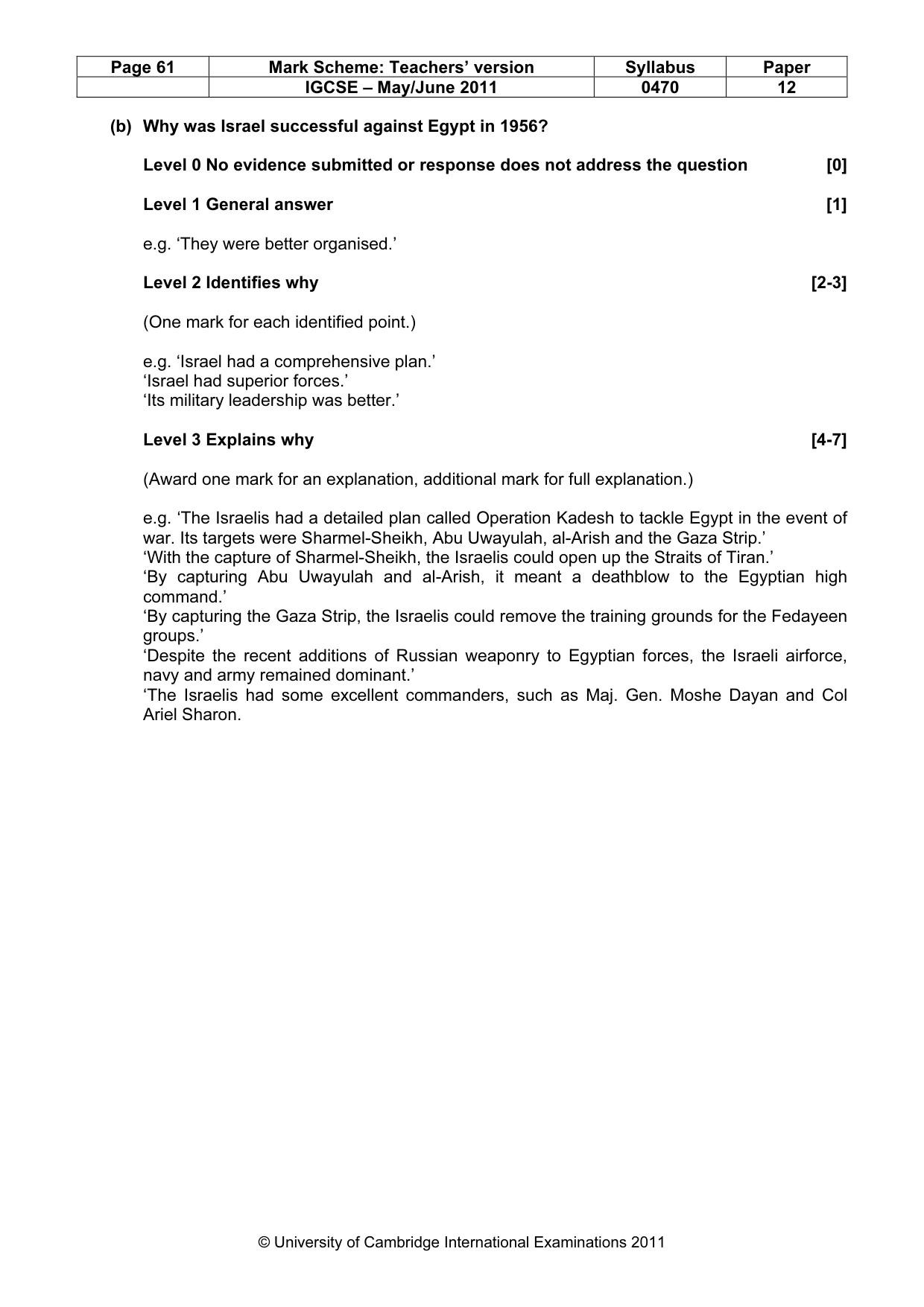 Mark scheme, page 61 of 77