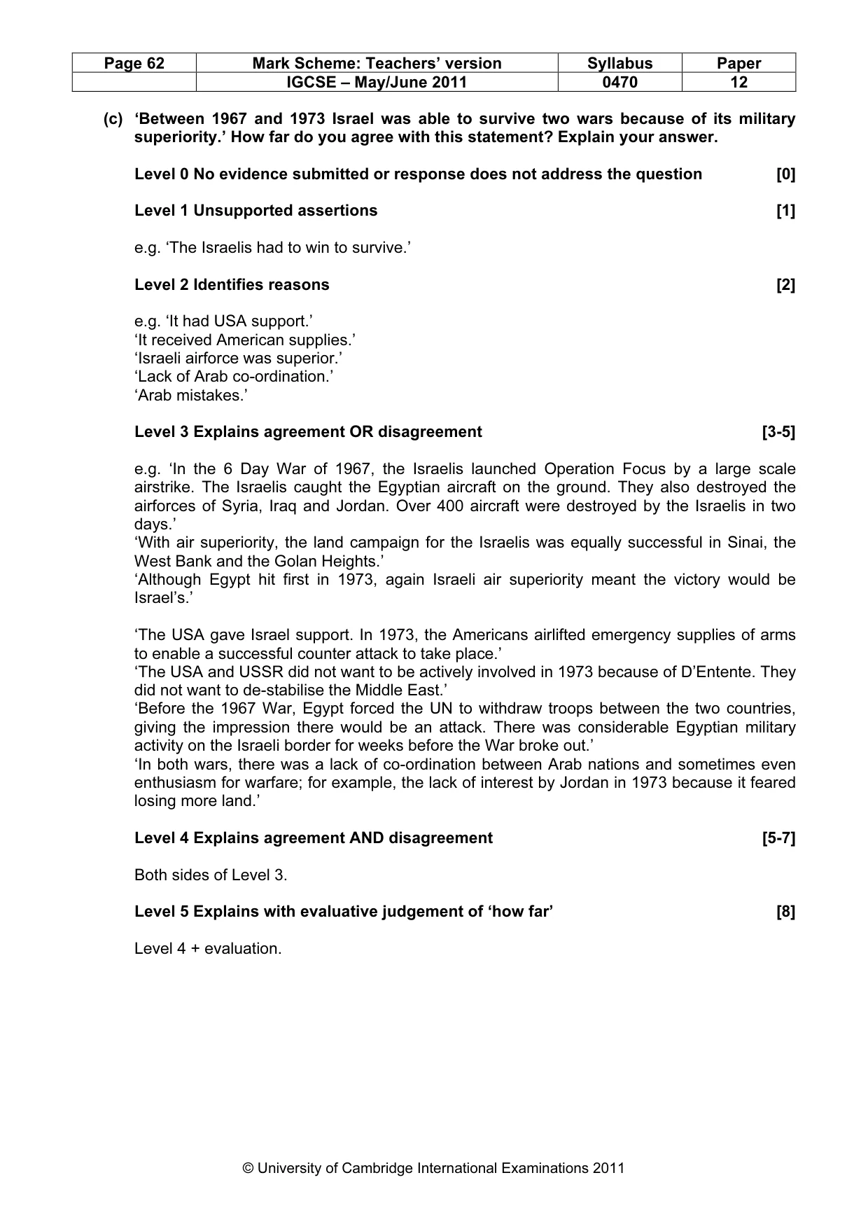 Mark scheme, page 62 of 77
