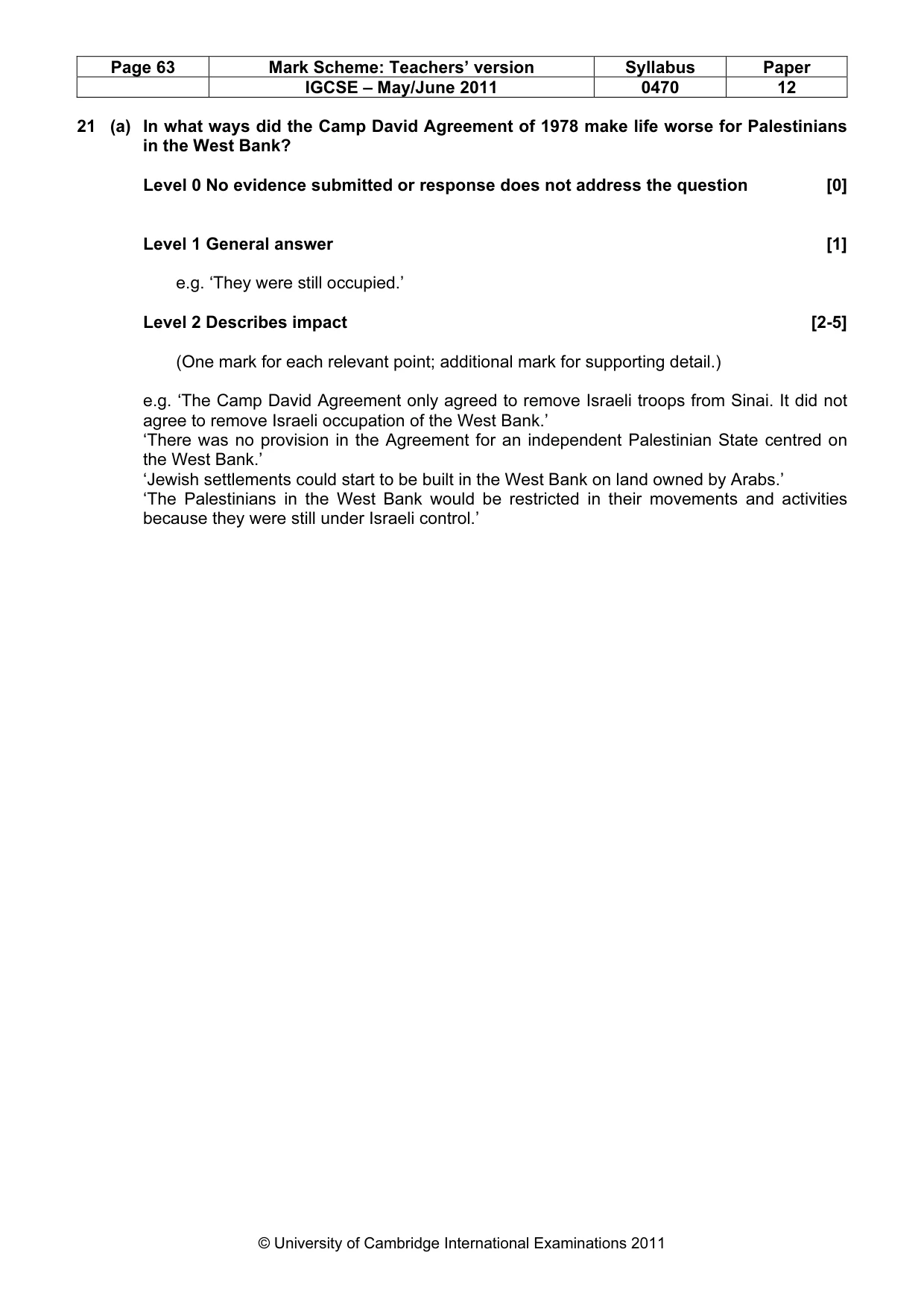 Mark scheme, page 63 of 77