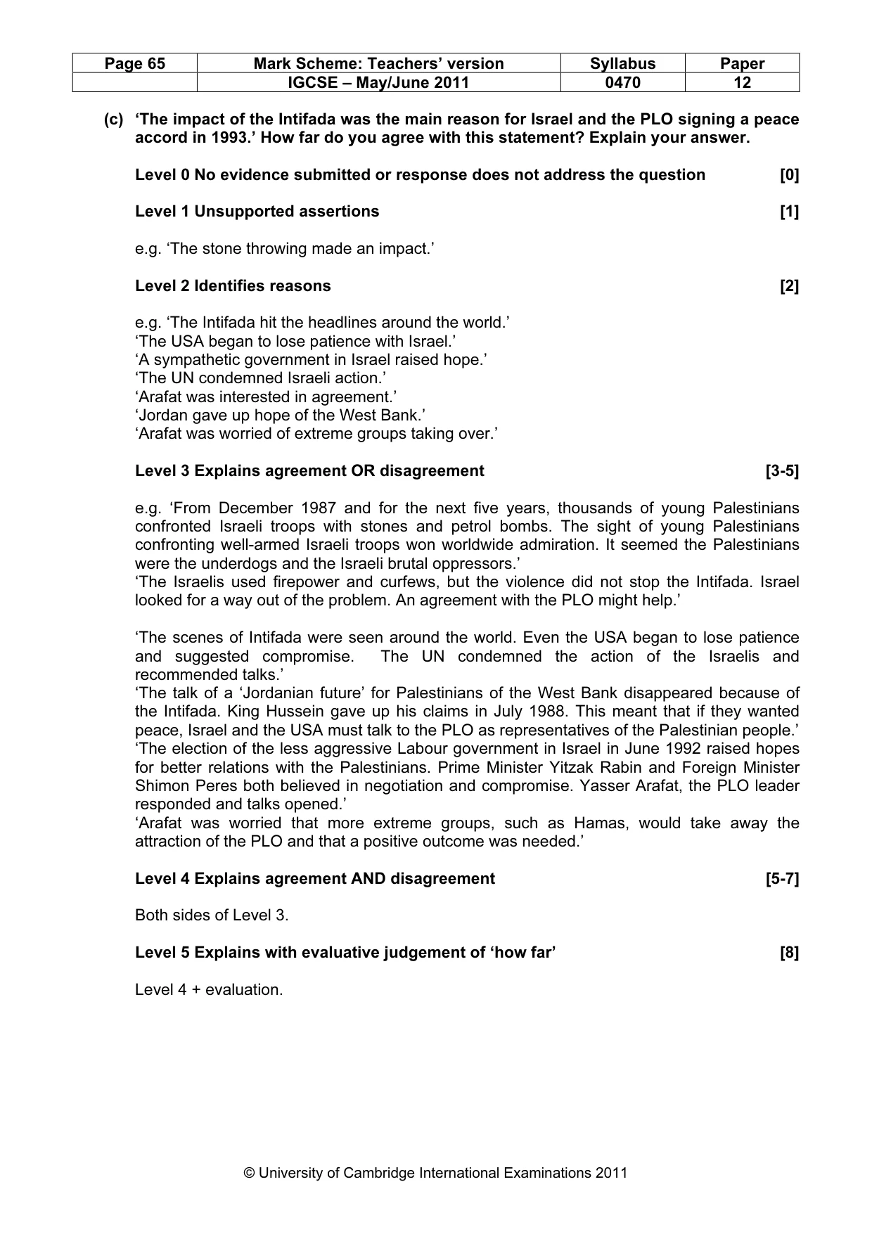 Mark scheme, page 65 of 77