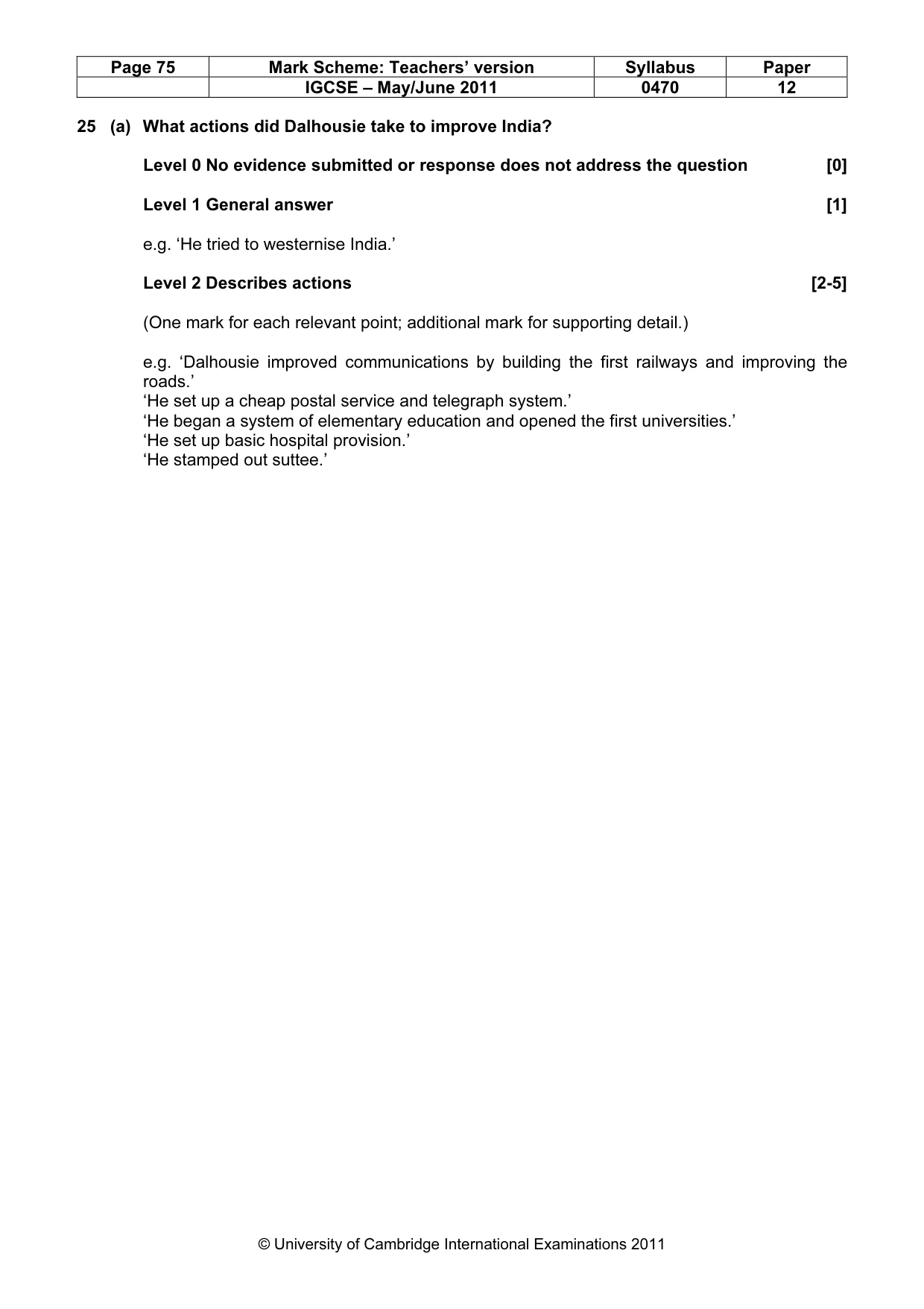 Mark scheme, page 75 of 77