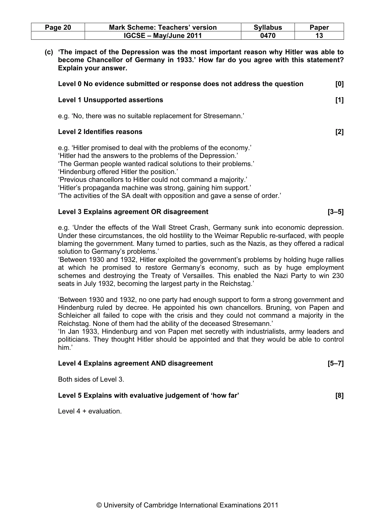 Mark scheme, page 20 of 52