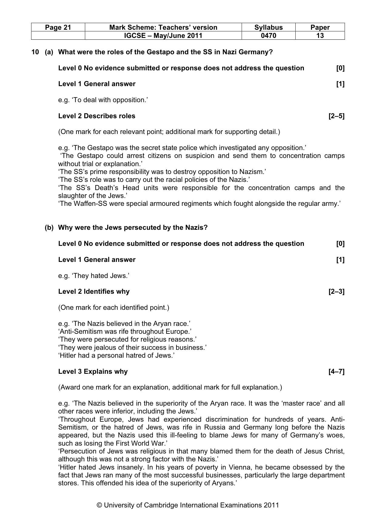 Mark scheme, page 21 of 52