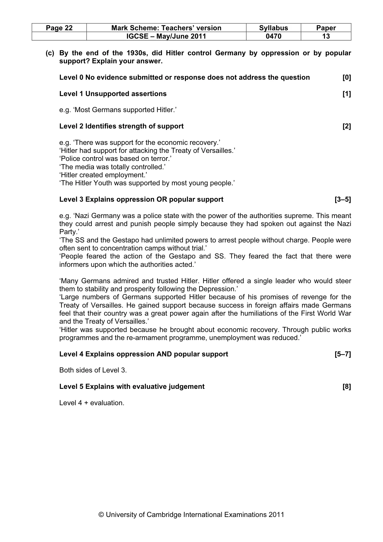 Mark scheme, page 22 of 52