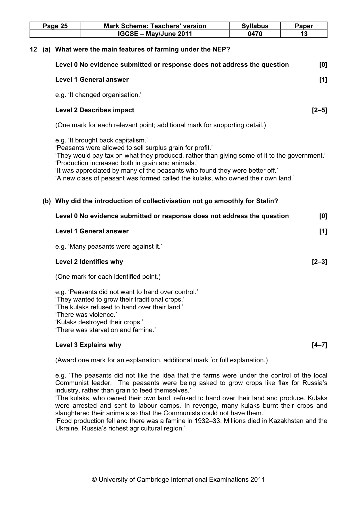 Mark scheme, page 25 of 52