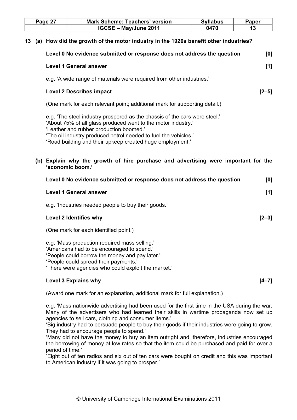 Mark scheme, page 27 of 52