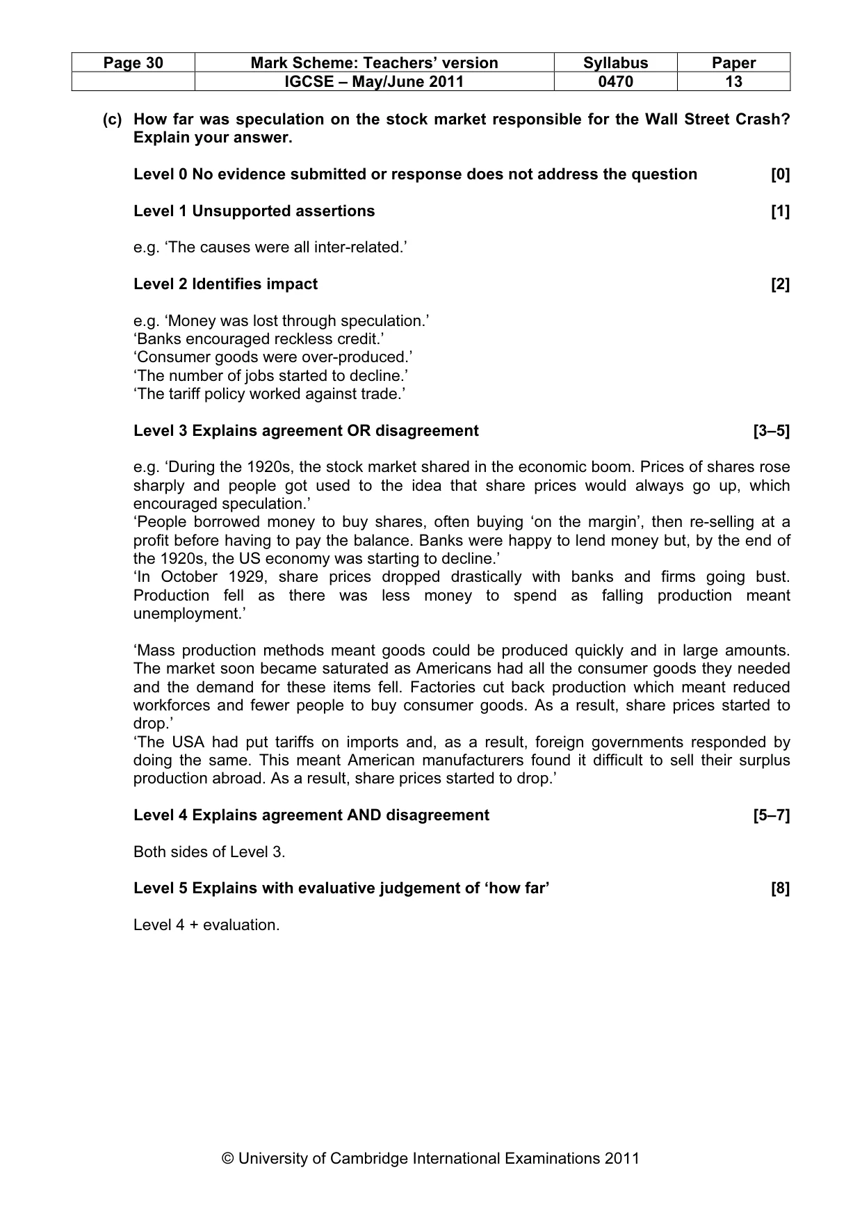 Mark scheme, page 30 of 52