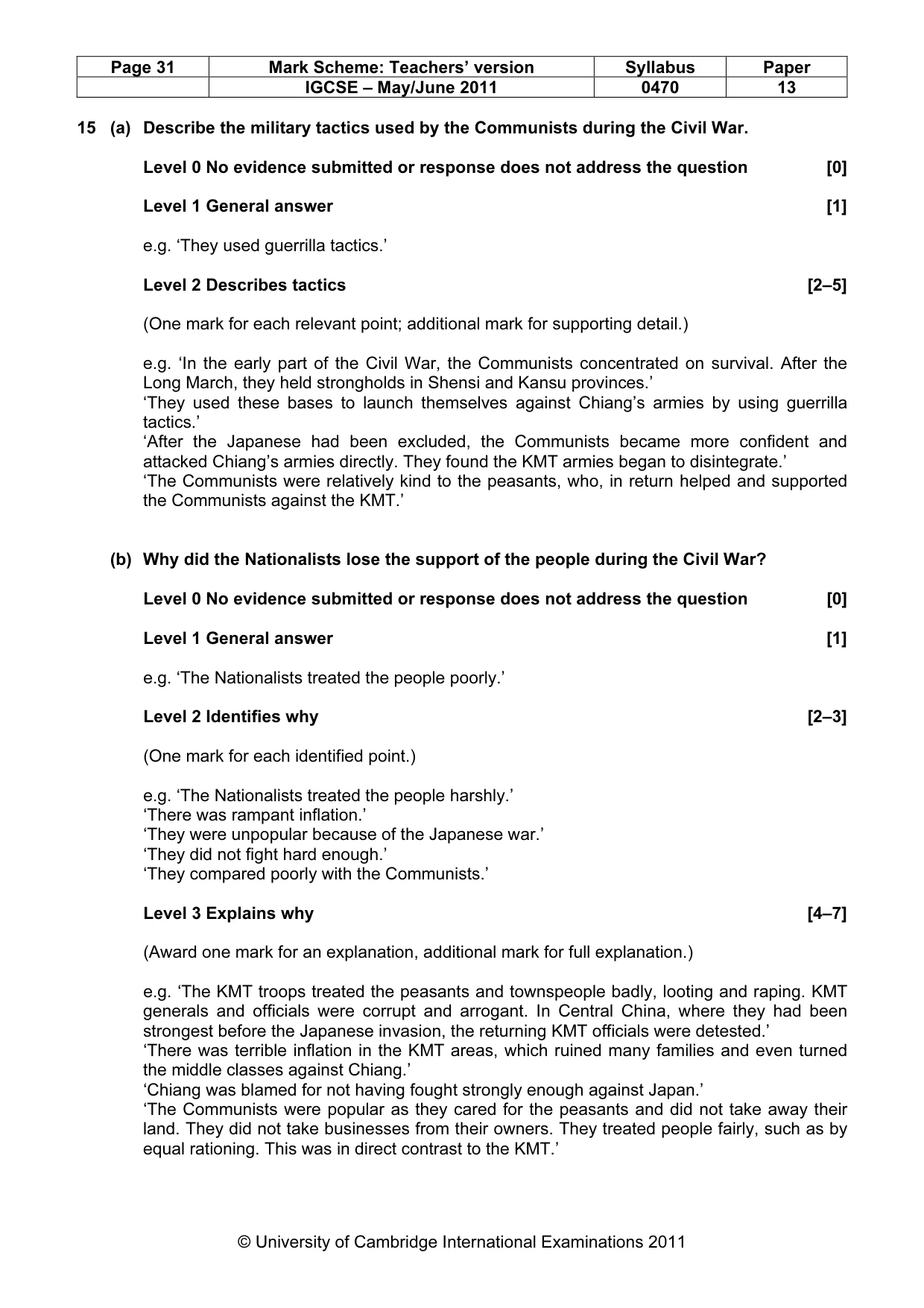 Mark scheme, page 31 of 52