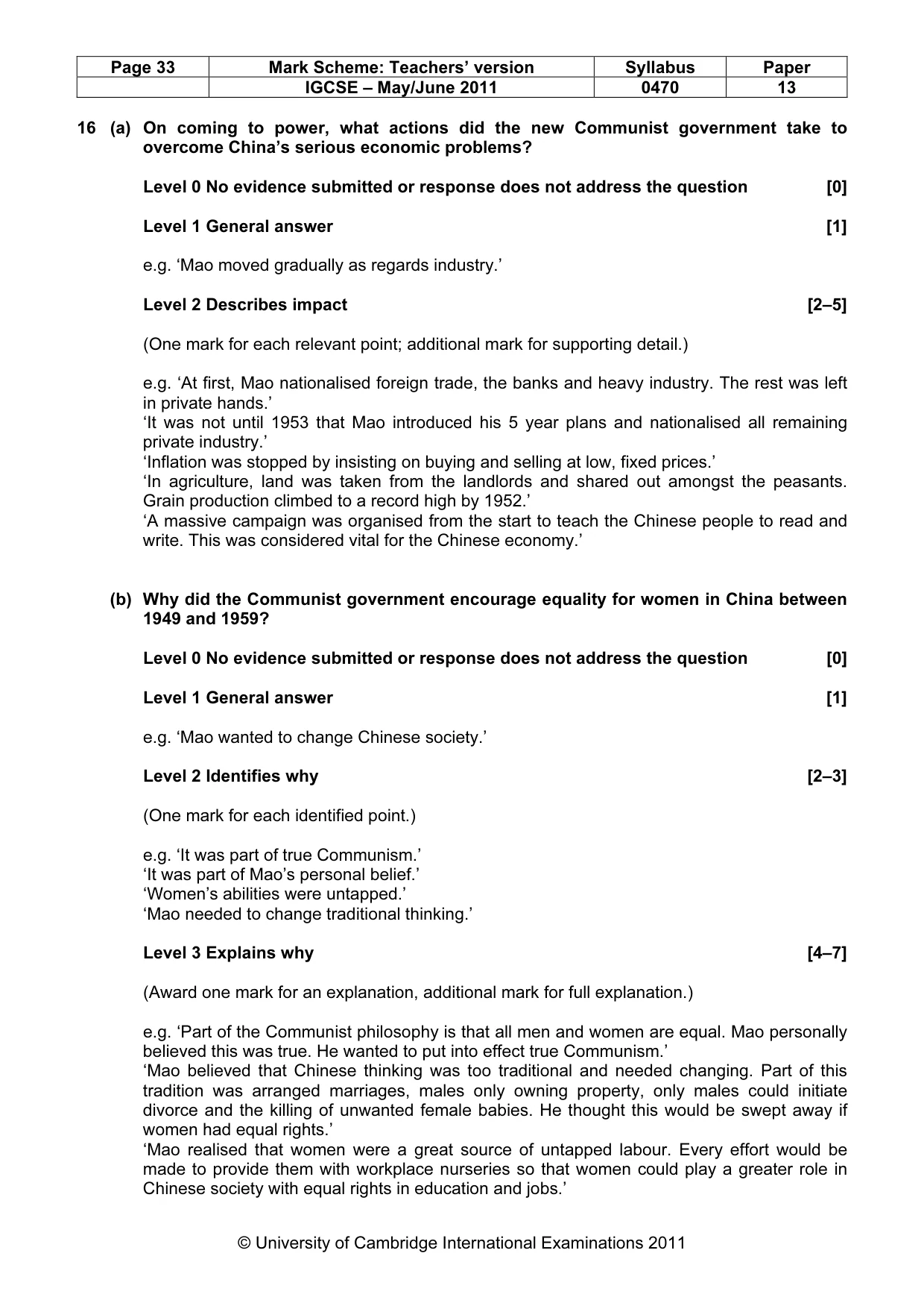 Mark scheme, page 33 of 52