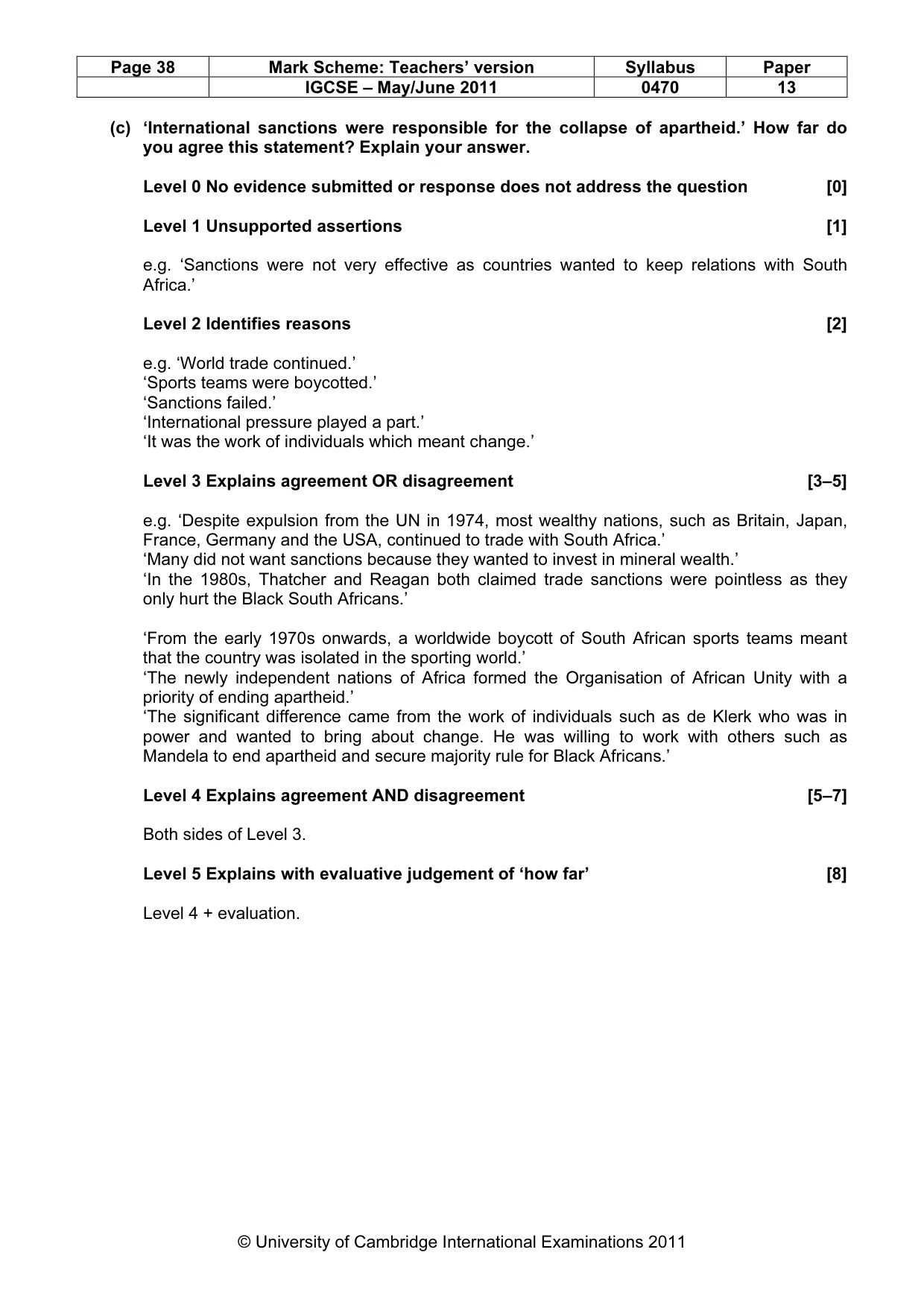 Mark scheme, page 38 of 52