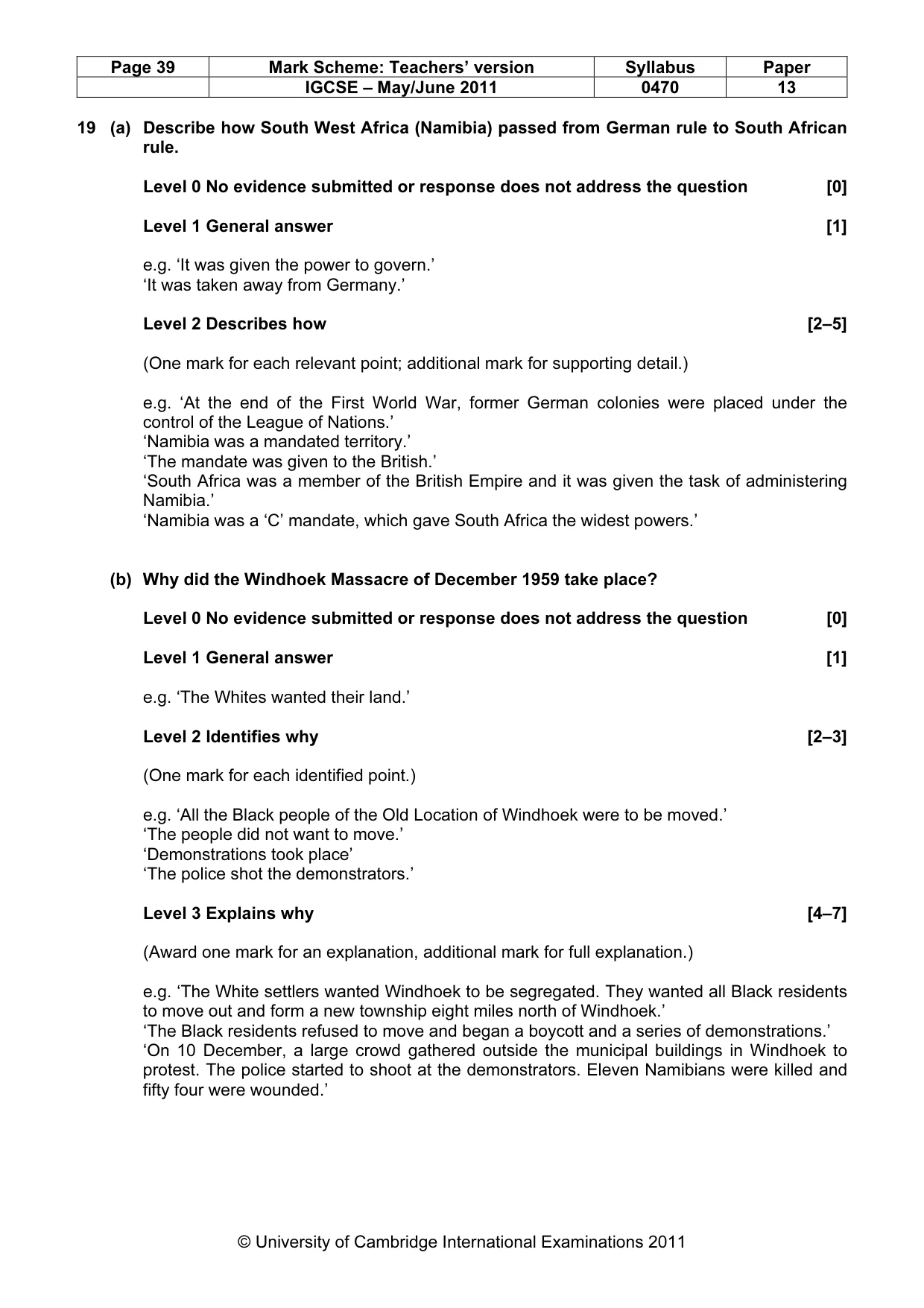 Mark scheme, page 39 of 52
