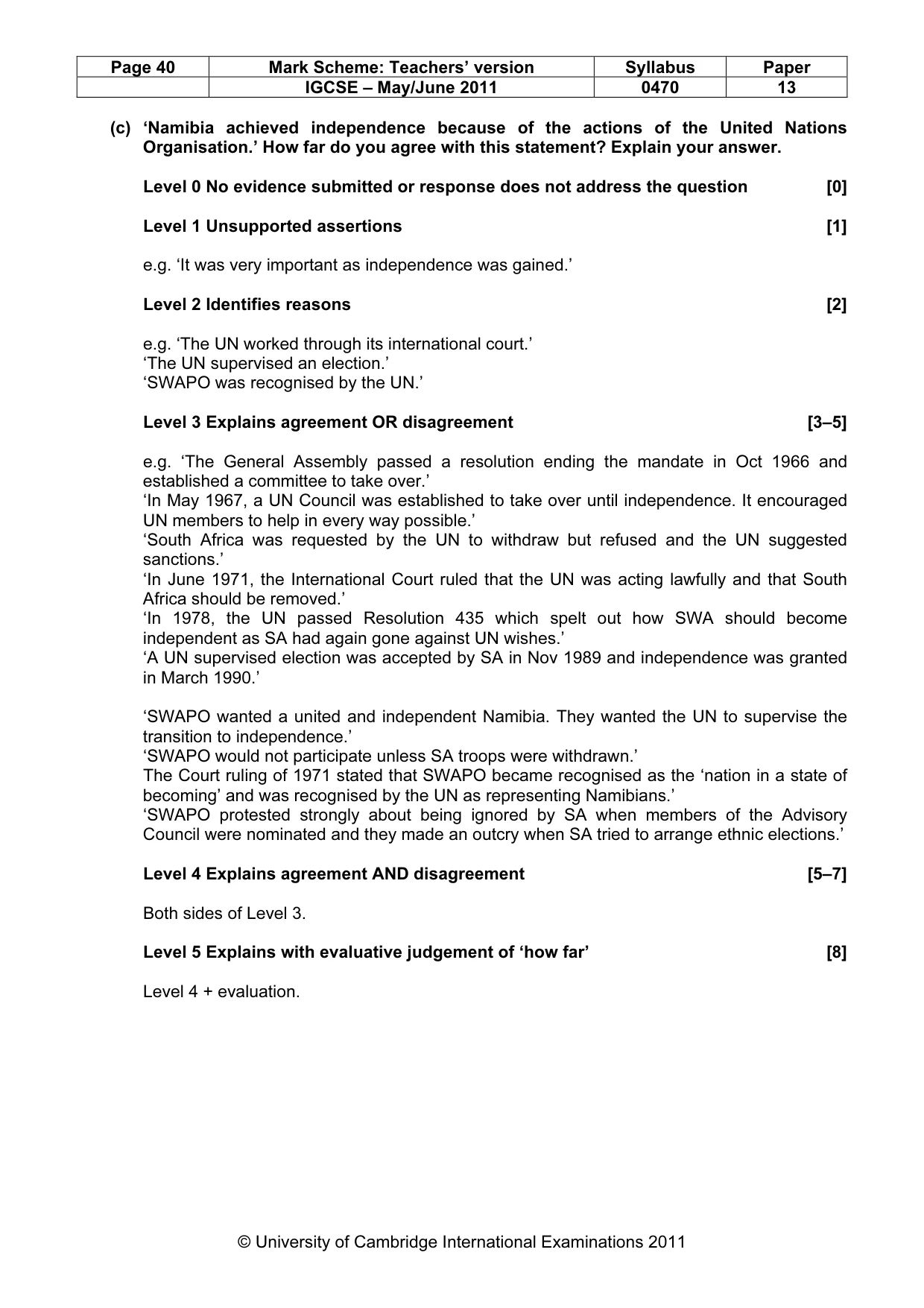 Mark scheme, page 40 of 52