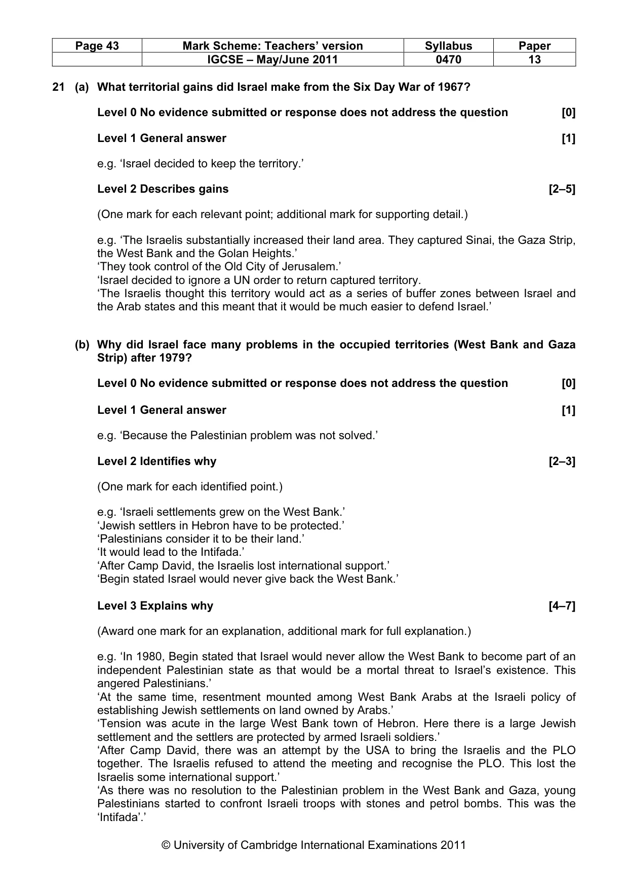 Mark scheme, page 43 of 52