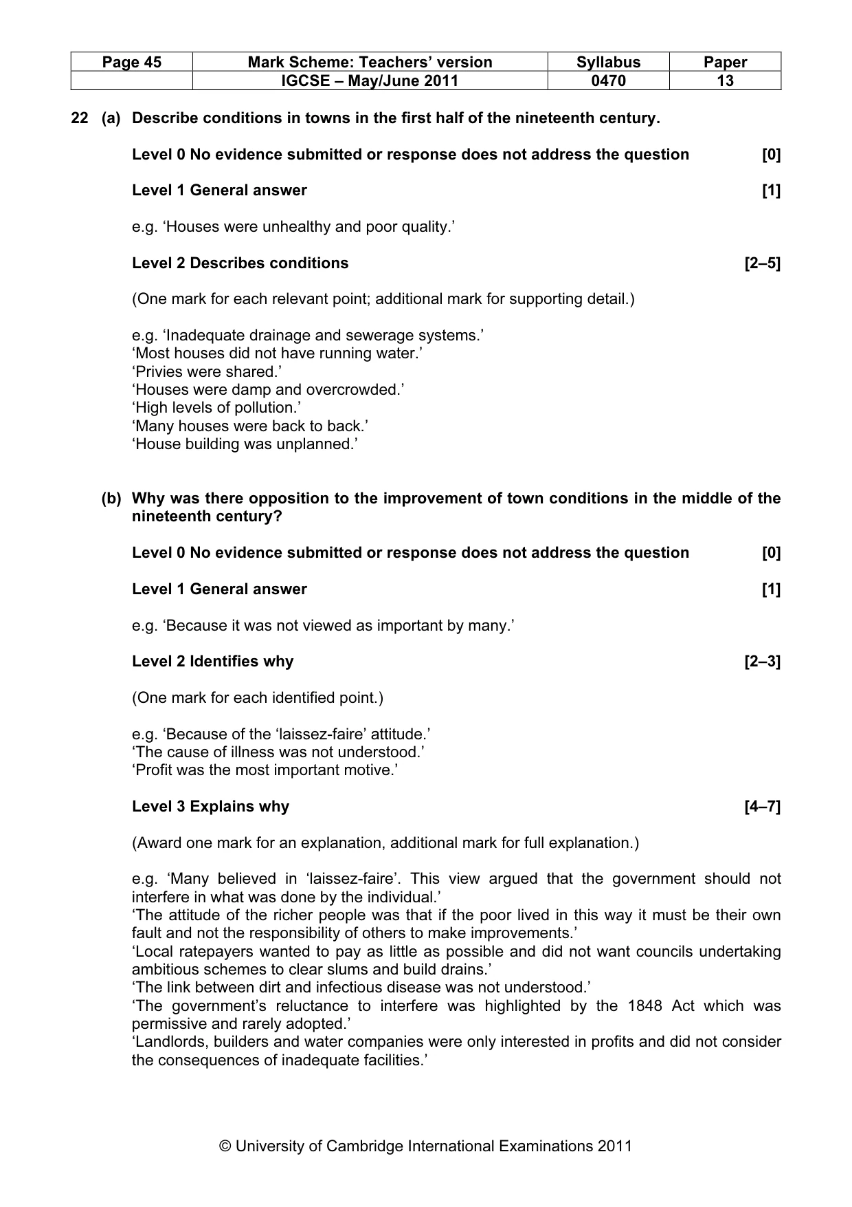 Mark scheme, page 45 of 52