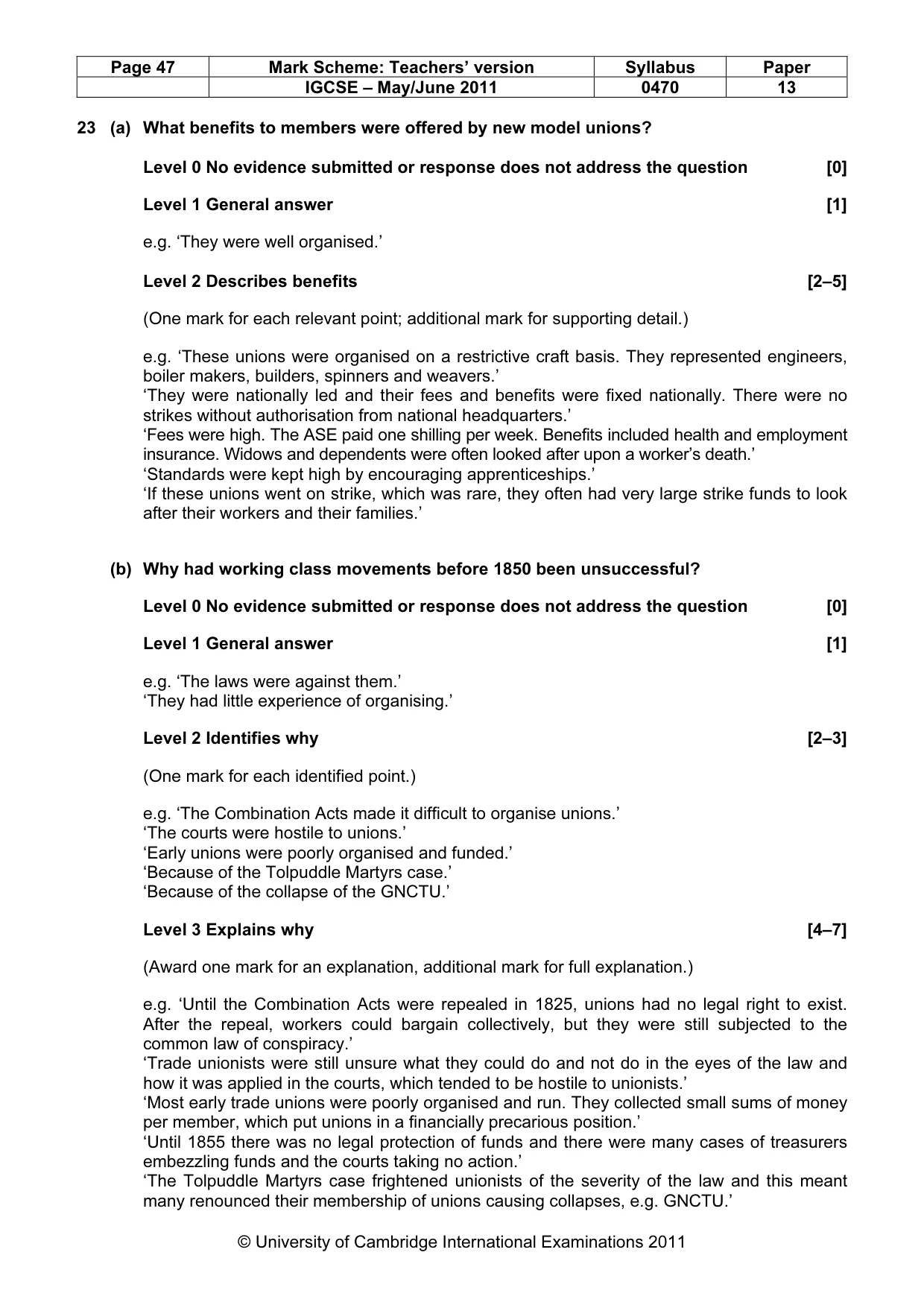 Mark scheme, page 47 of 52