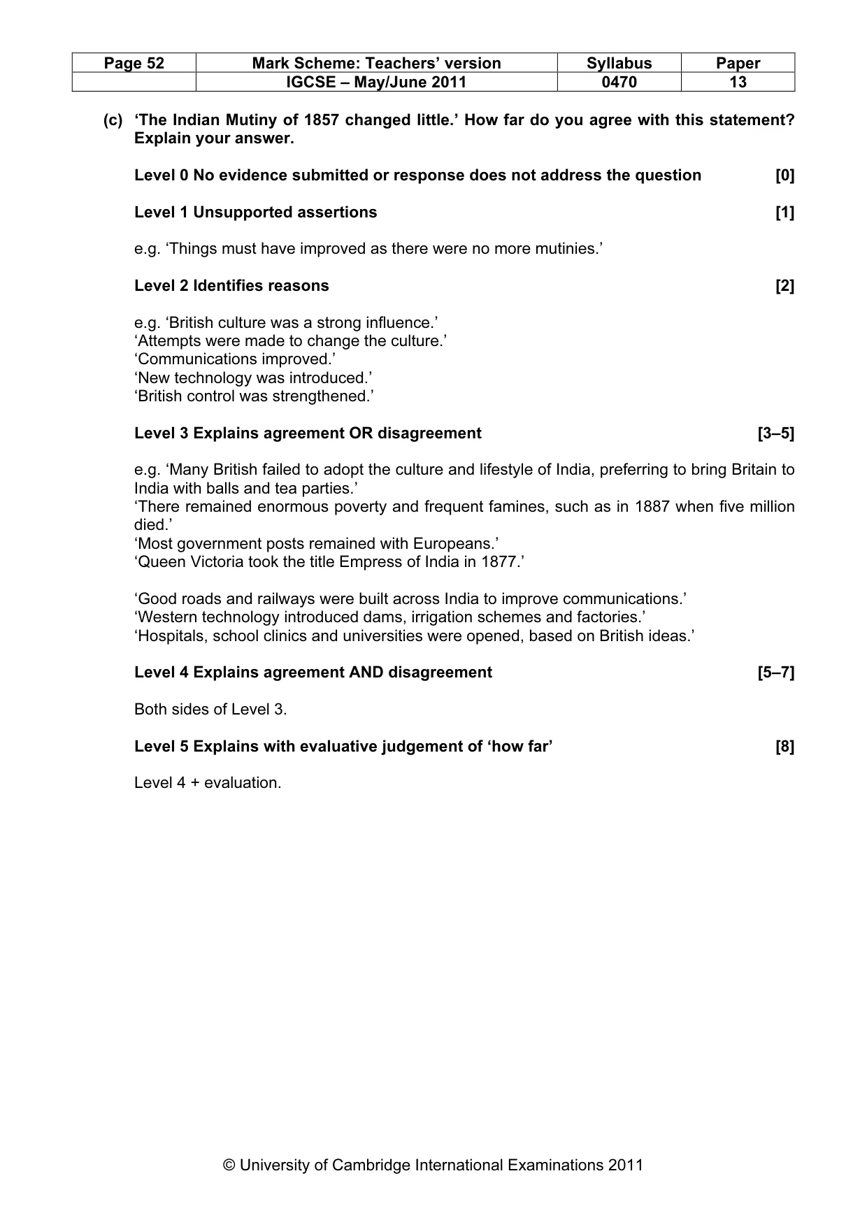Mark scheme, page 52 of 52