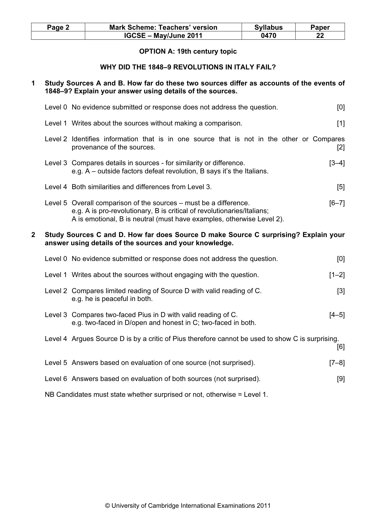 Mark scheme, page 2 of 7
