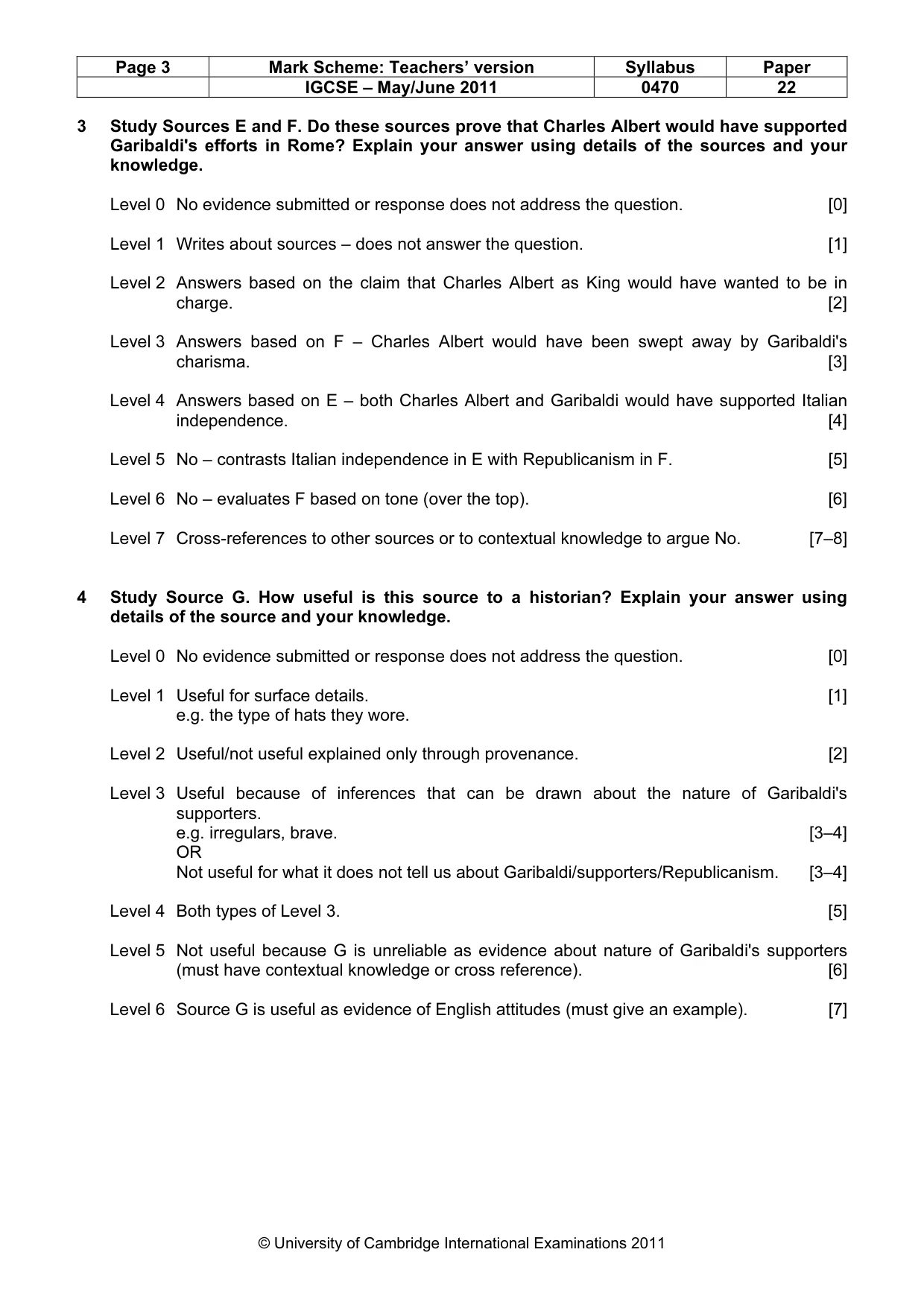 Mark scheme, page 3 of 7
