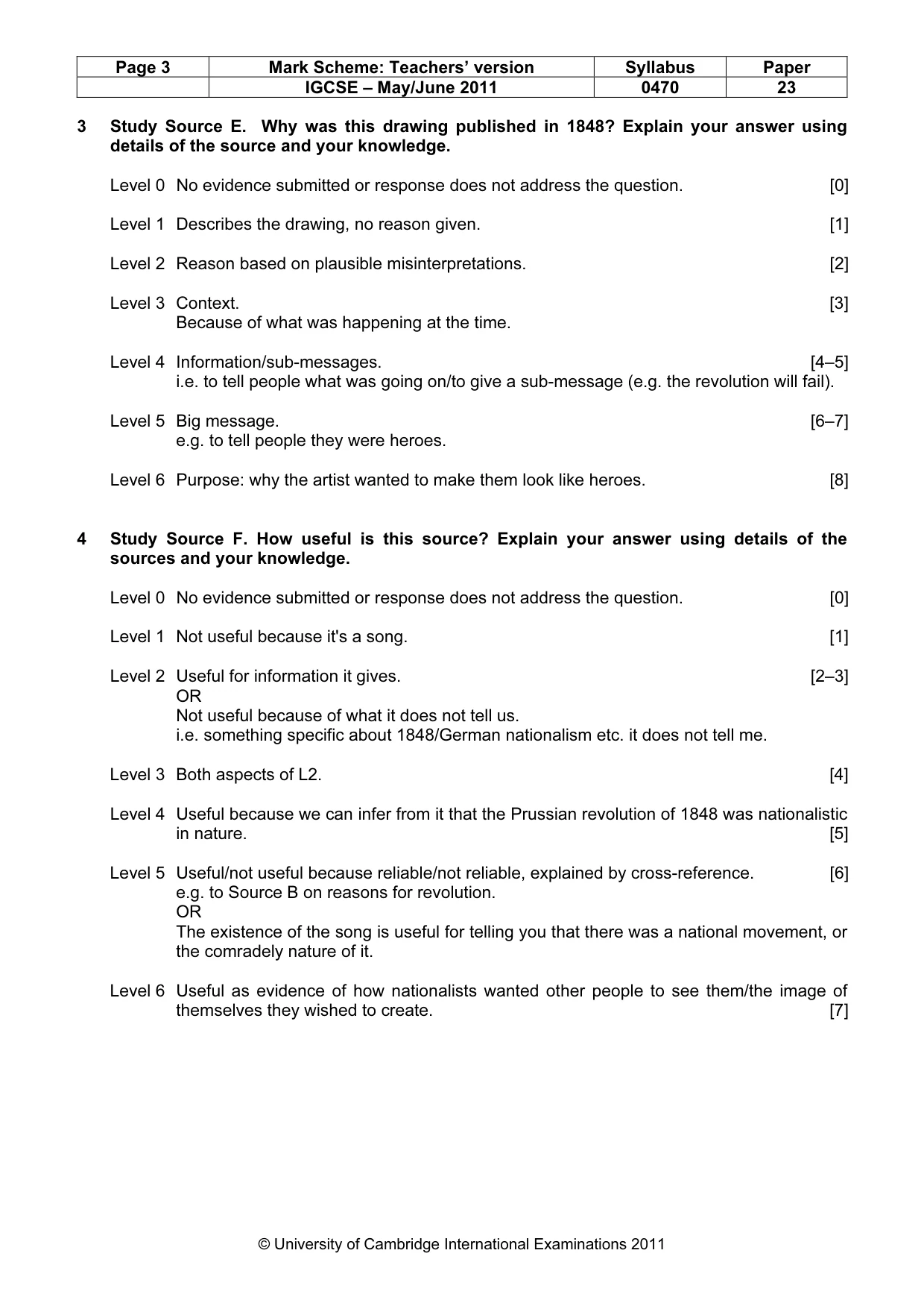 Mark scheme, page 3 of 7