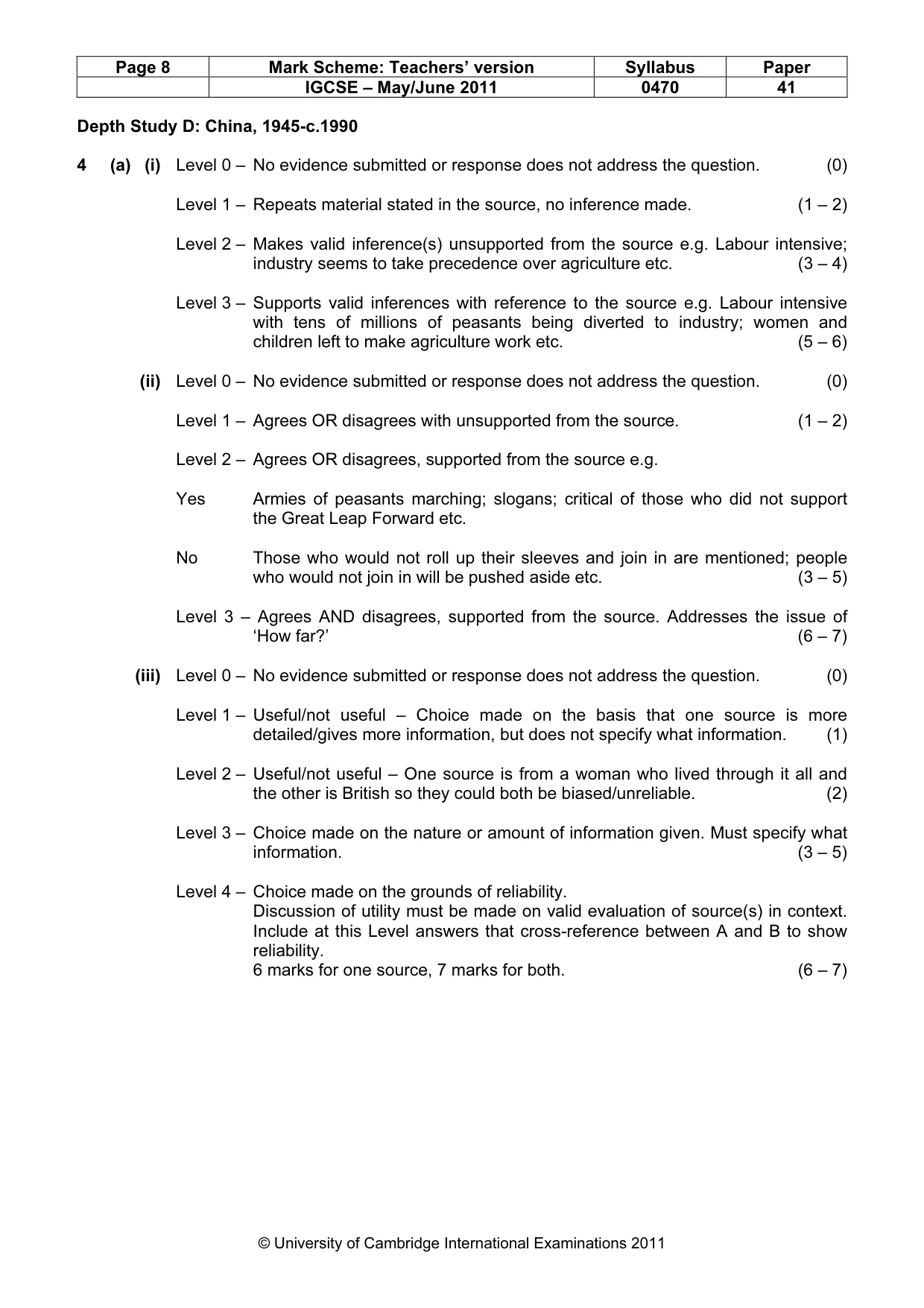 Mark scheme, page 8 of 17