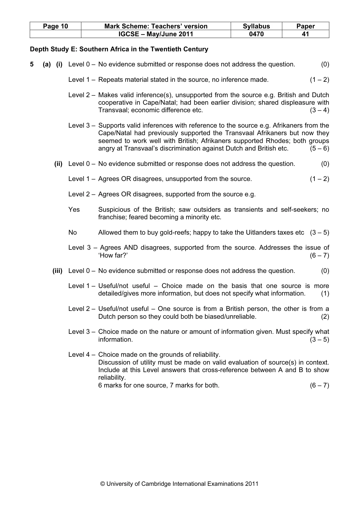 Mark scheme, page 10 of 17