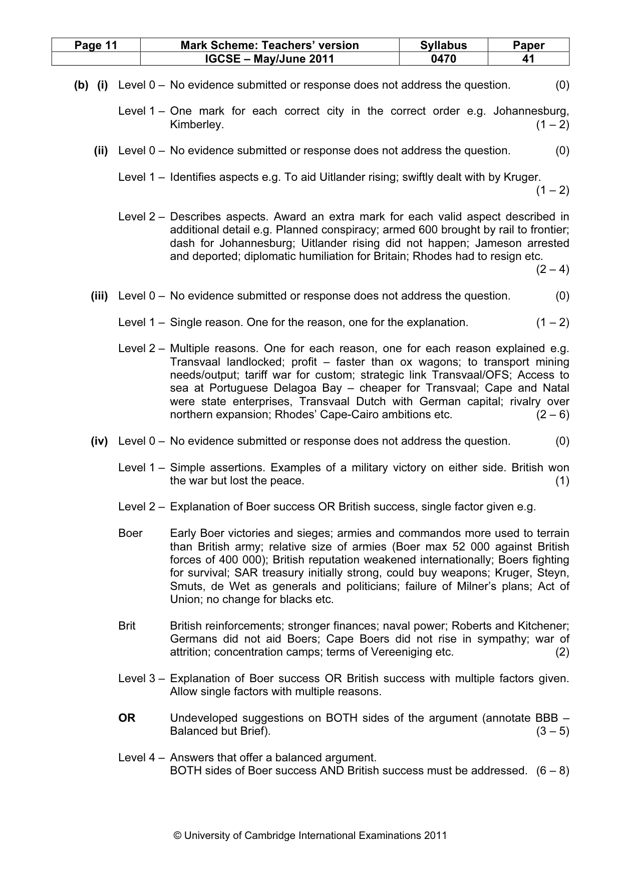 Mark scheme, page 11 of 17
