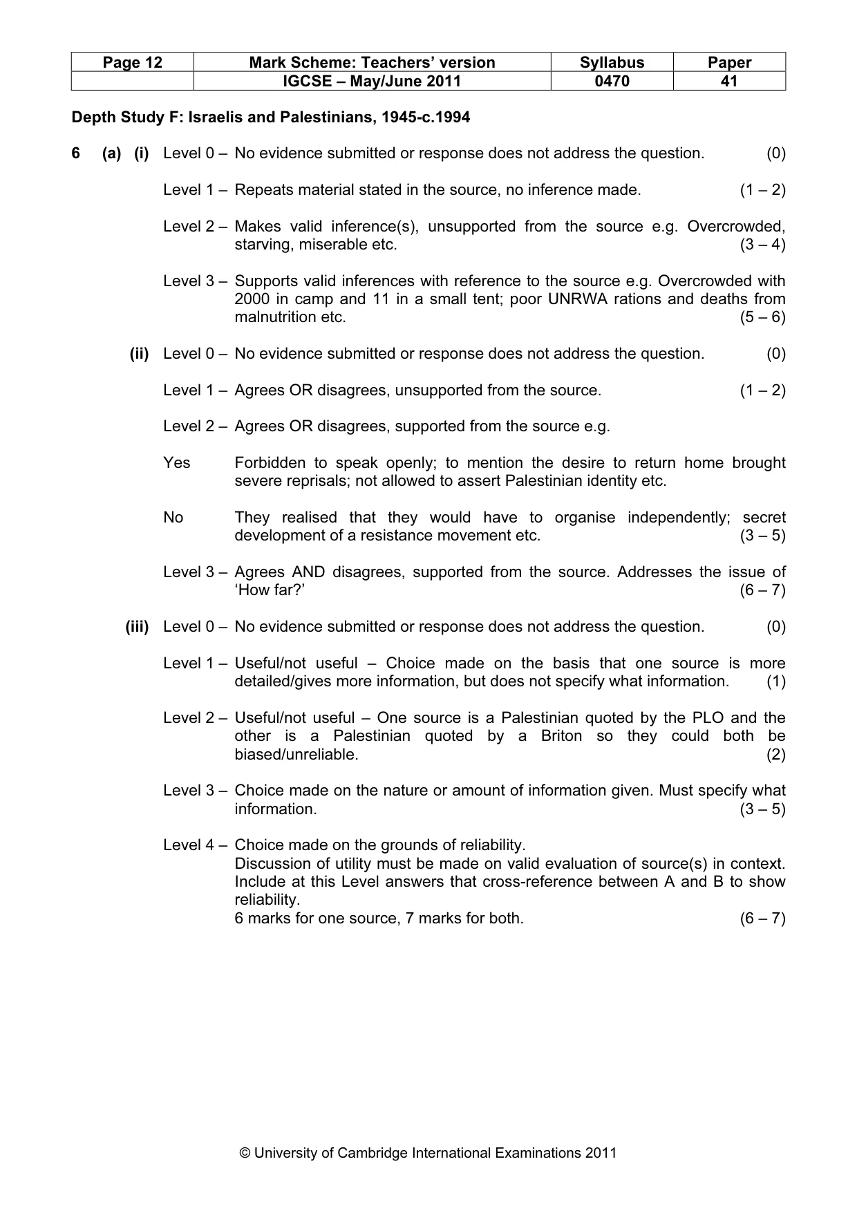 Mark scheme, page 12 of 17