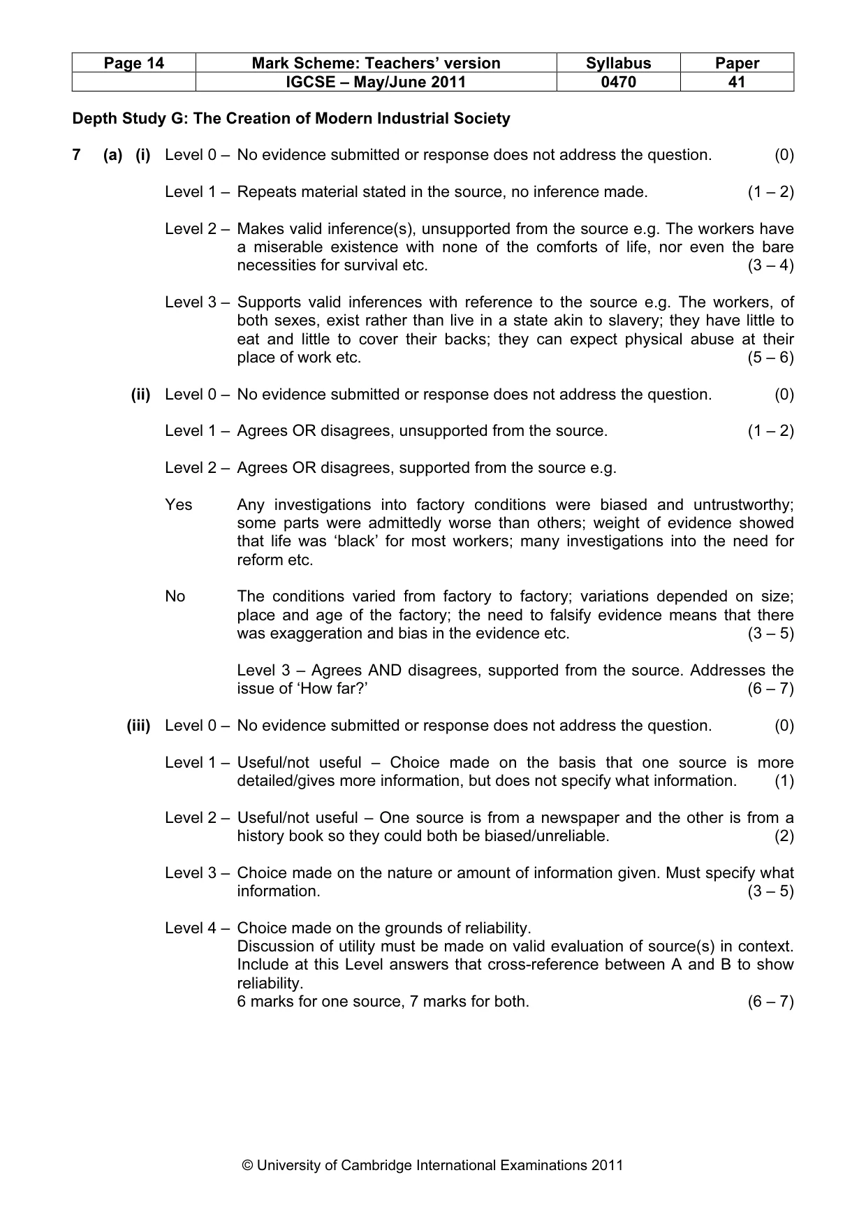 Mark scheme, page 14 of 17