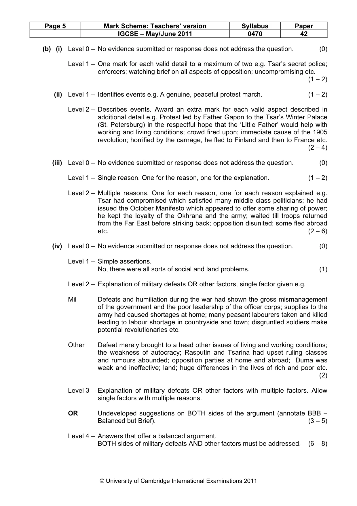 Mark scheme, page 5 of 17