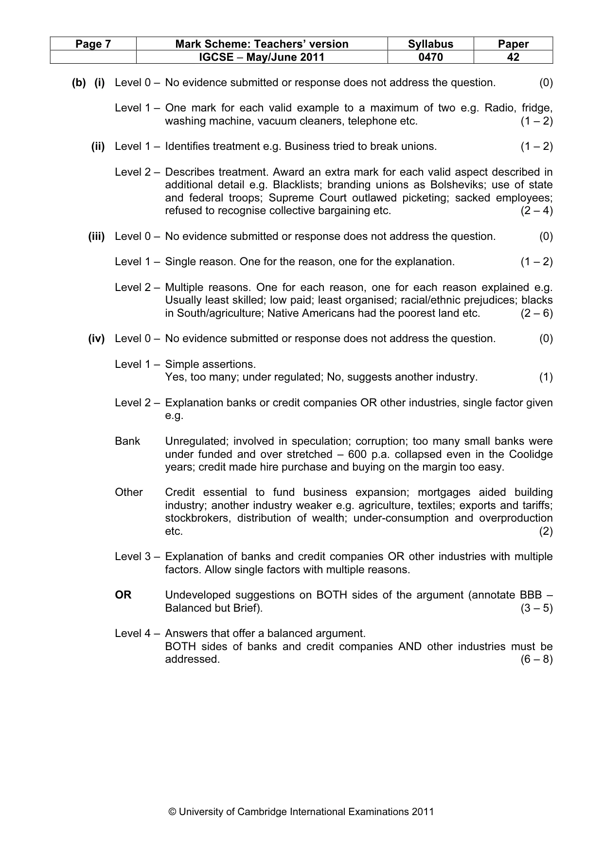 Mark scheme, page 7 of 17