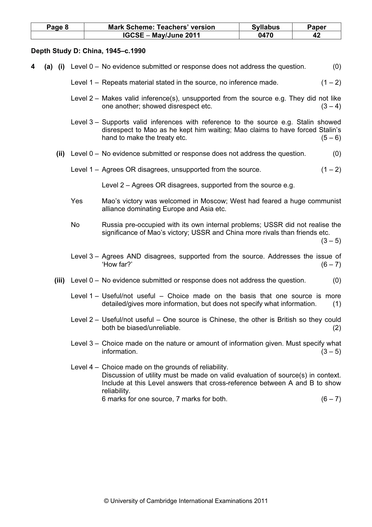 Mark scheme, page 8 of 17