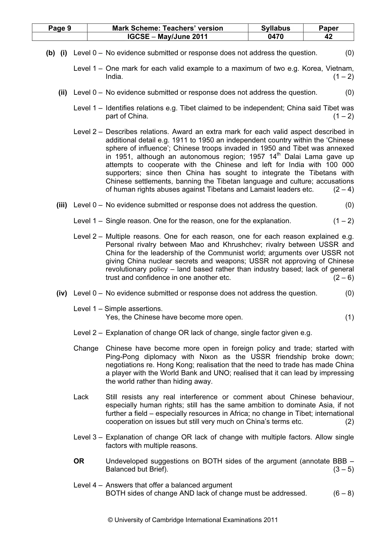 Mark scheme, page 9 of 17