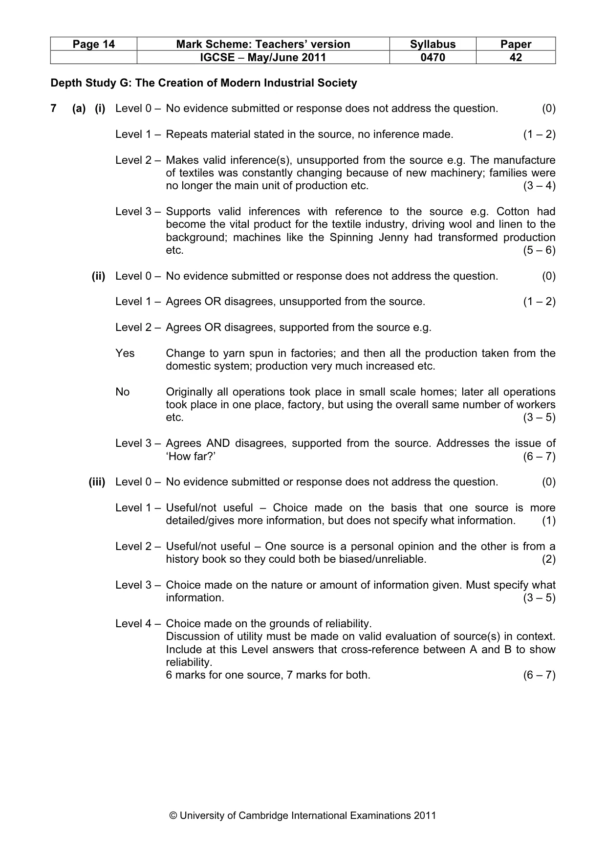 Mark scheme, page 14 of 17