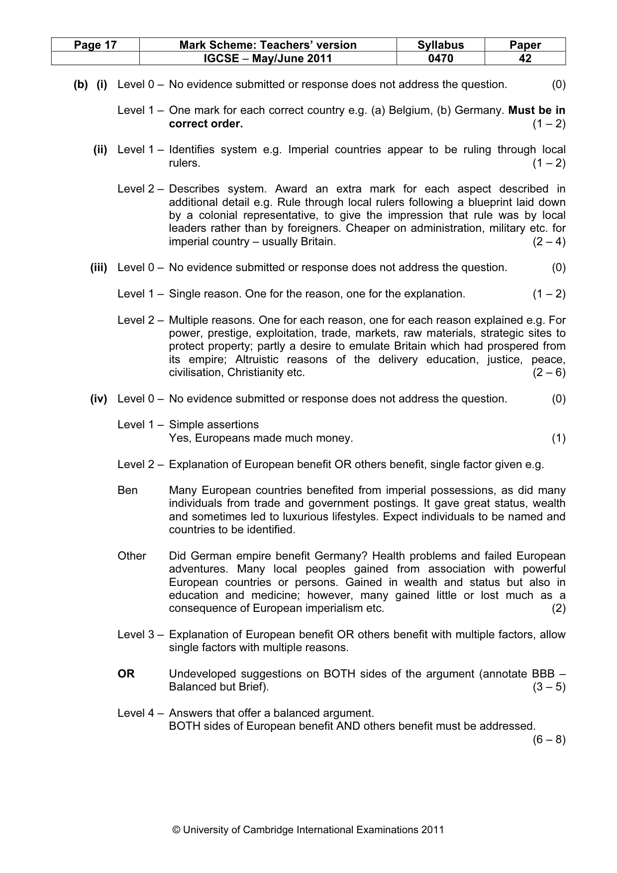 Mark scheme, page 17 of 17