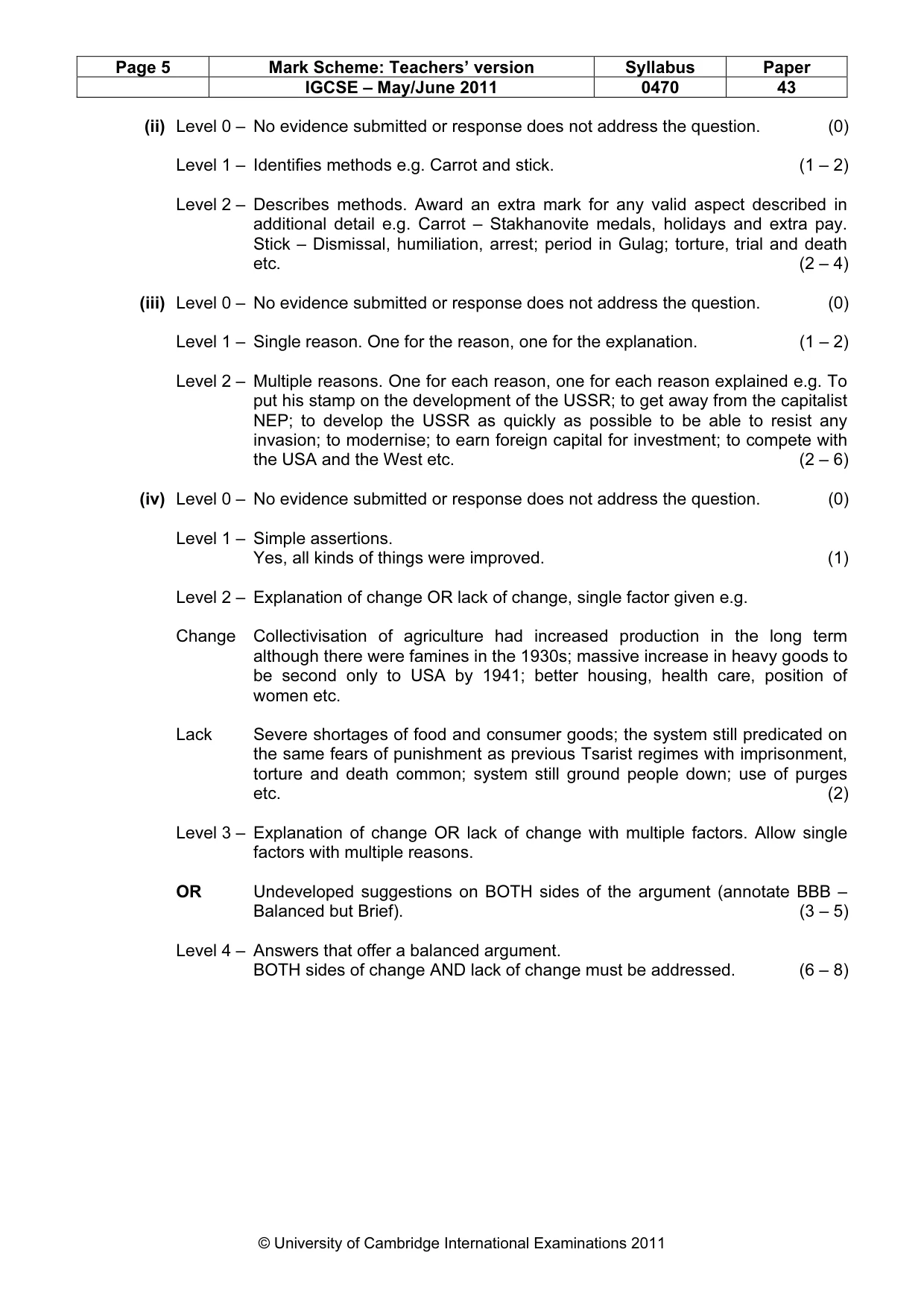 Mark scheme, page 5 of 17
