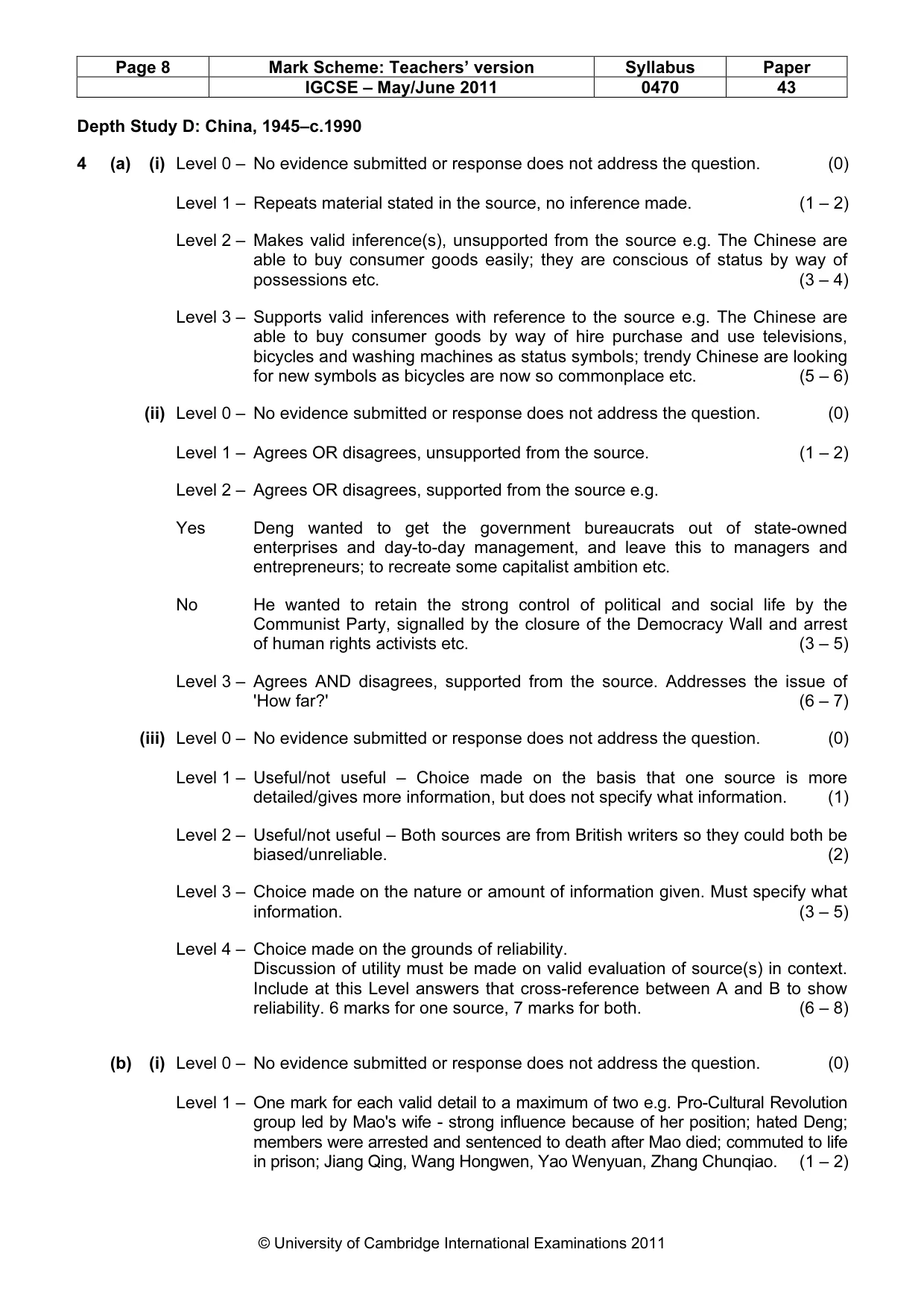 Mark scheme, page 8 of 17