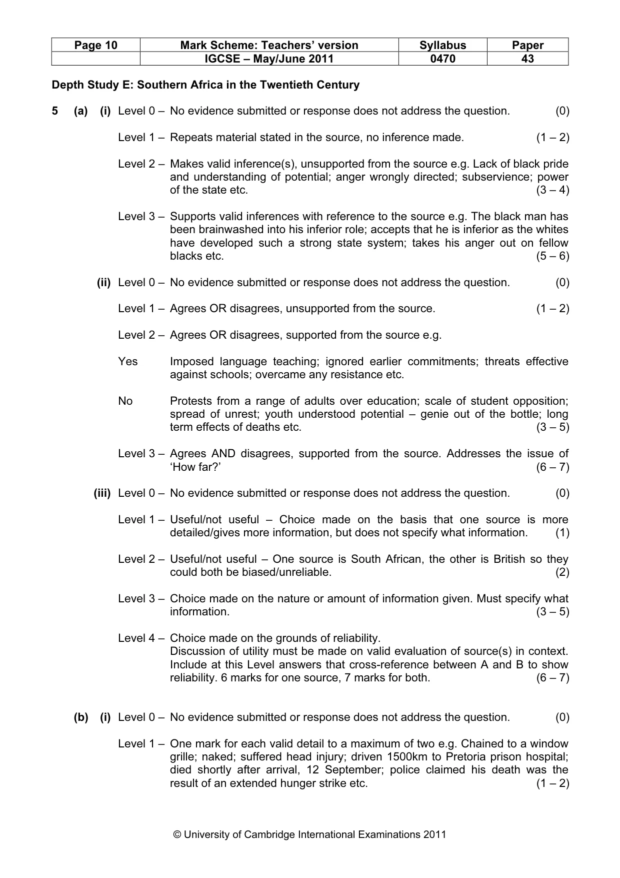 Mark scheme, page 10 of 17