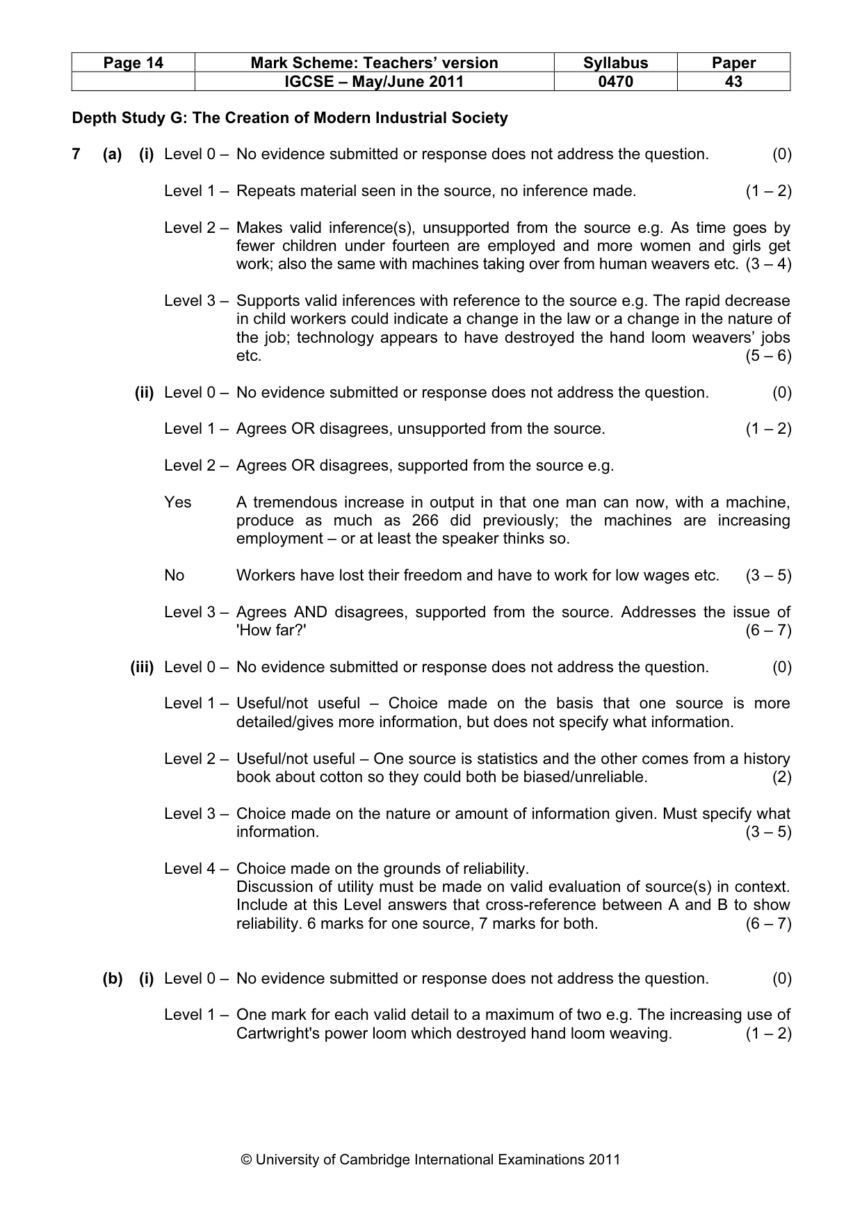Mark scheme, page 14 of 17