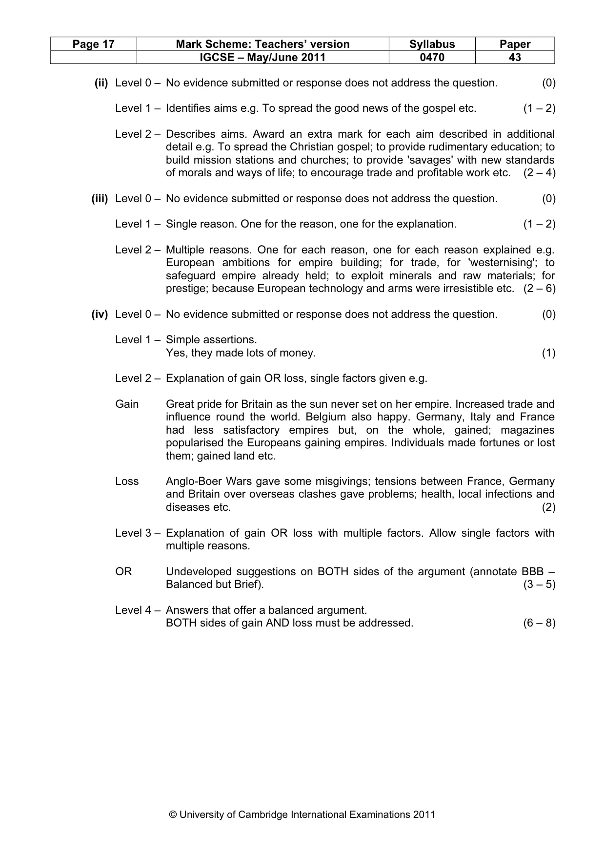 Mark scheme, page 17 of 17