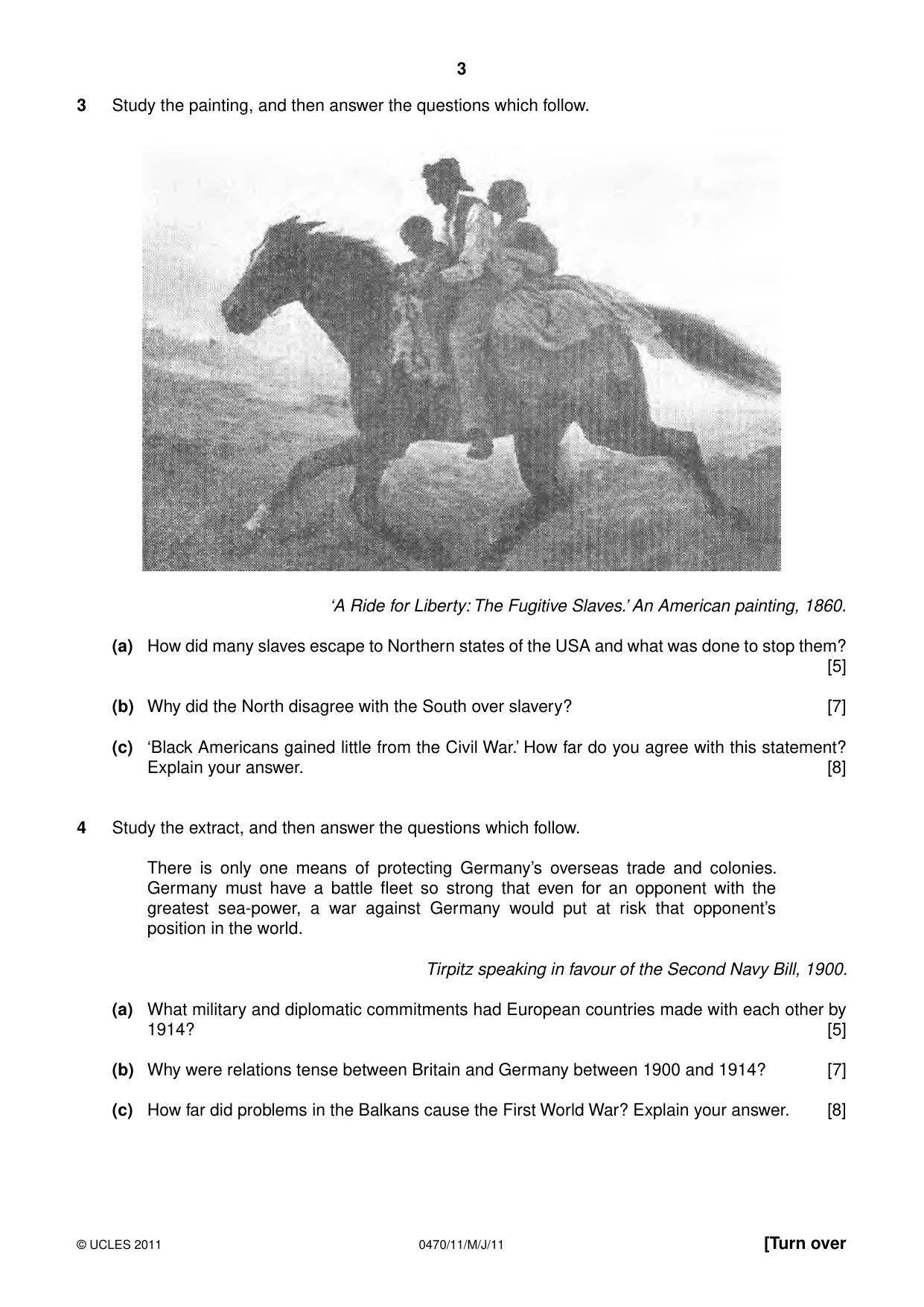 Cambridge IGCSE History 0470 2011 May/June Paper 1 · Variant 1 question paper, page 3 of 20