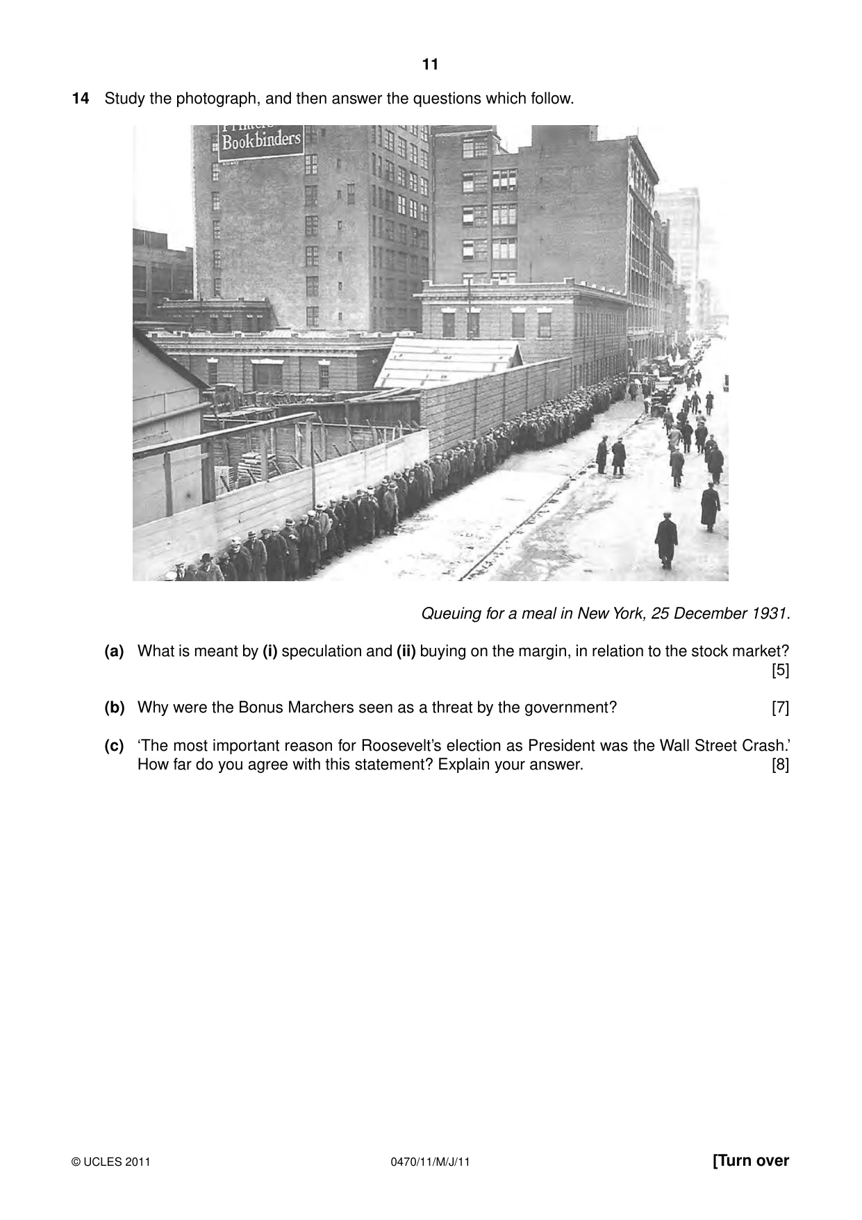 Cambridge IGCSE History 0470 2011 May/June Paper 1 · Variant 1 question paper, page 11 of 20