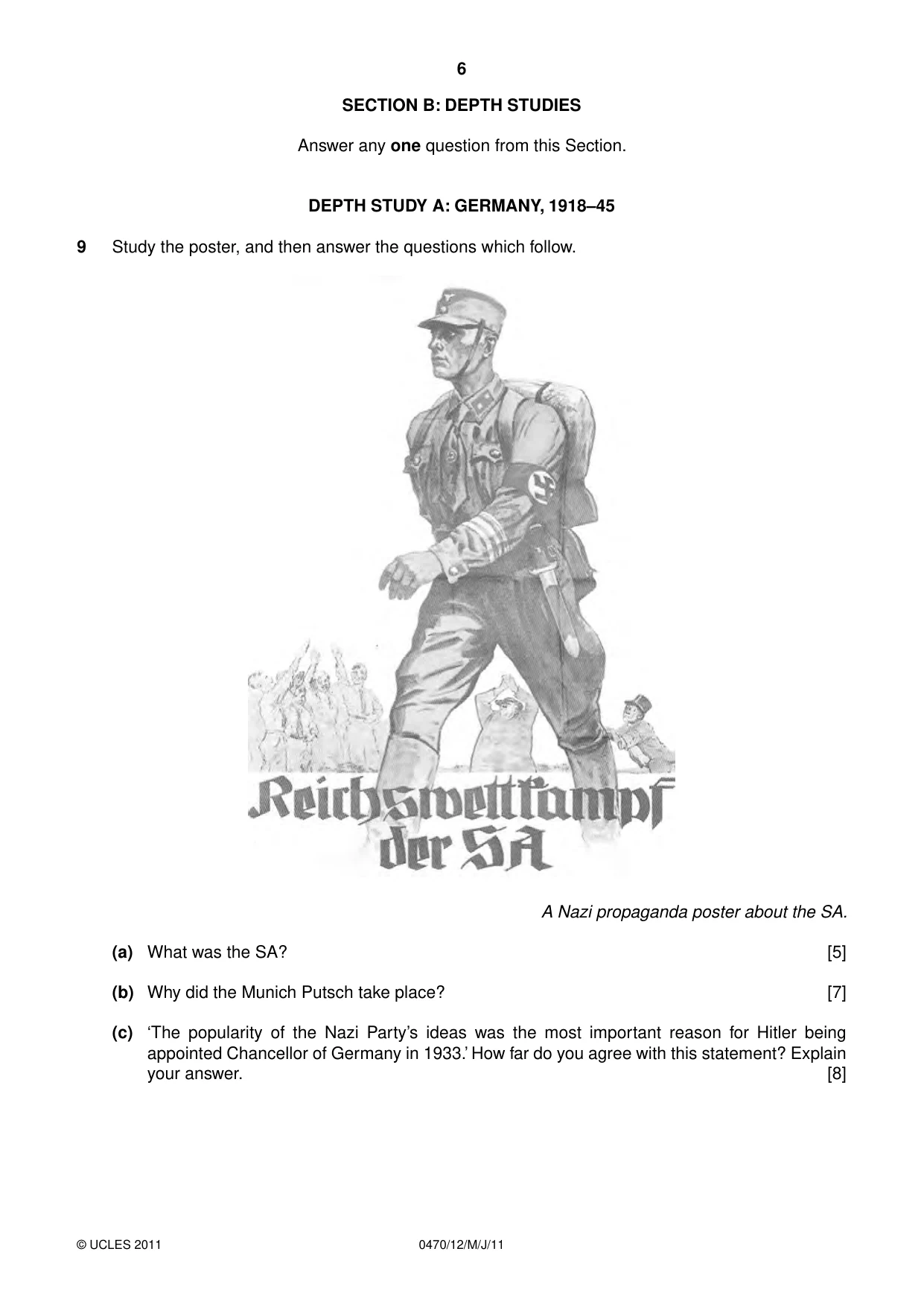 Cambridge IGCSE History 0470 2011 May/June Paper 1 · Variant 2 question paper, page 6 of 20