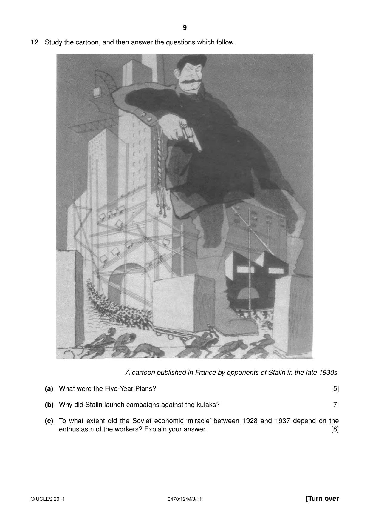 Cambridge IGCSE History 0470 2011 May/June Paper 1 · Variant 2 question paper, page 9 of 20